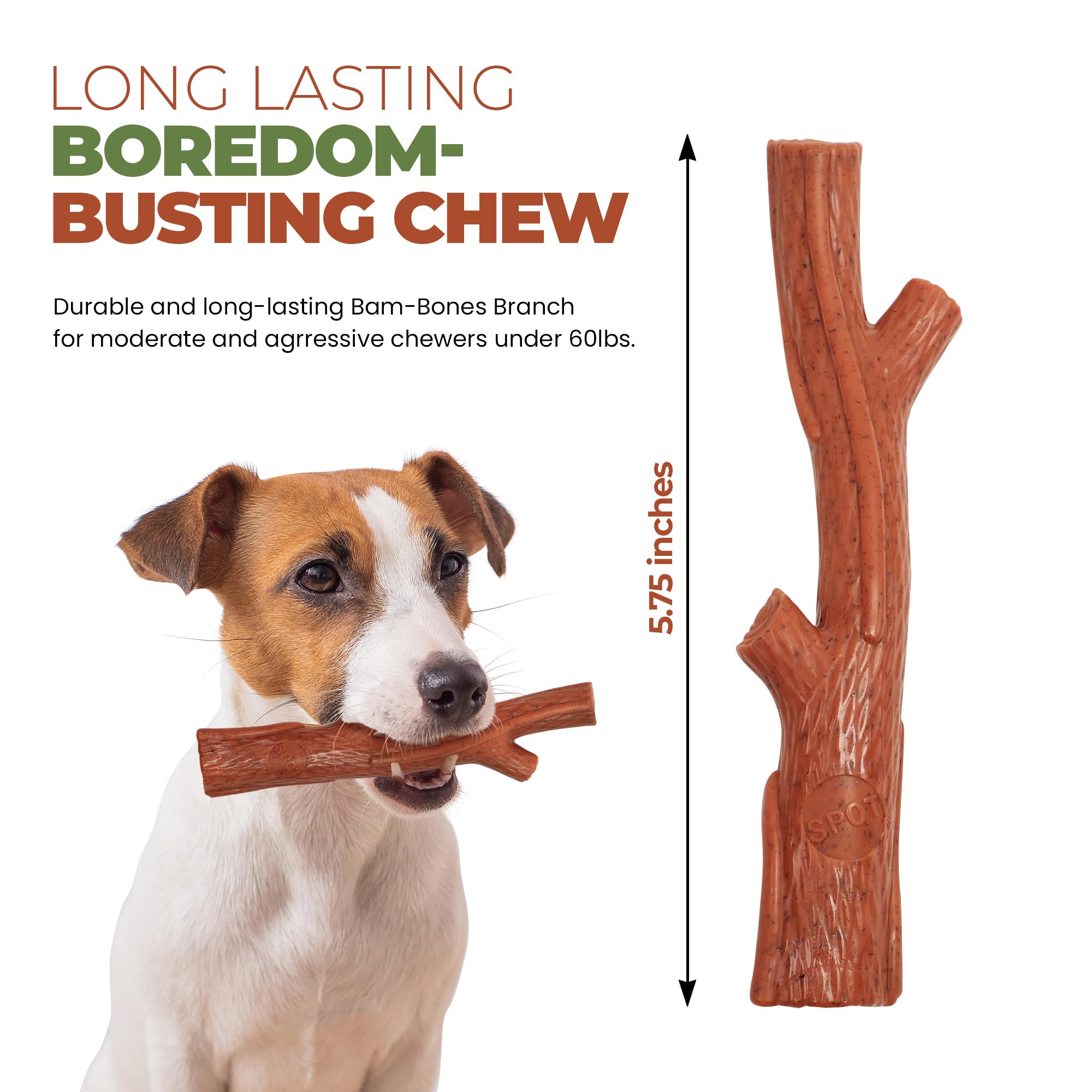 Ethical Pet 2 Pack Of Bambone Plus Stick Dog Chew Toy, 5.75 Inch, Non-Splintering Alternative To Real Wood