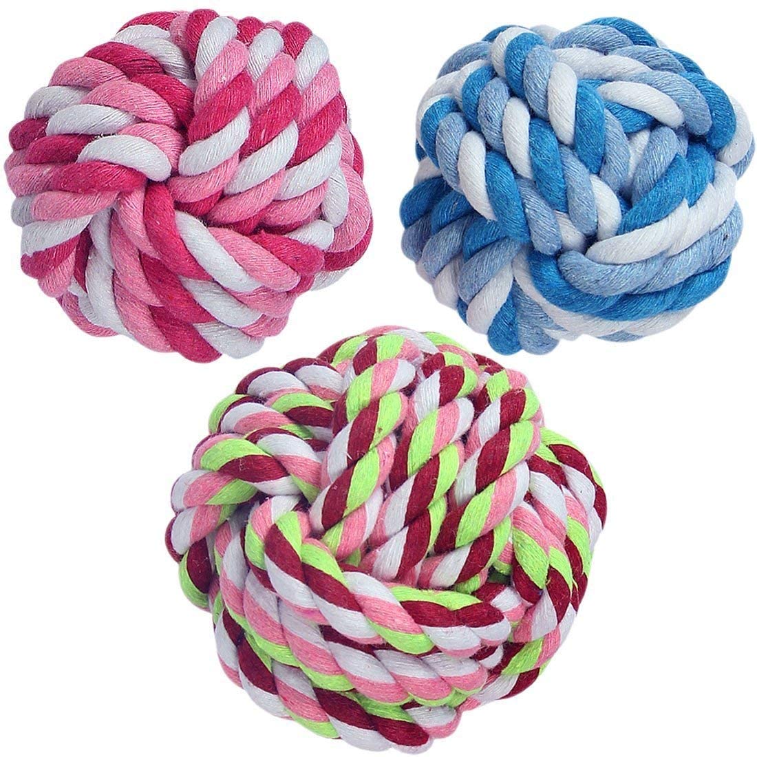Dog Trust Pet Toy Chew Teething Cotton Rope Knot Ball Toys for Dog Tooth Clean Ball BiteResistant Dog Chew Puppy Training Inter