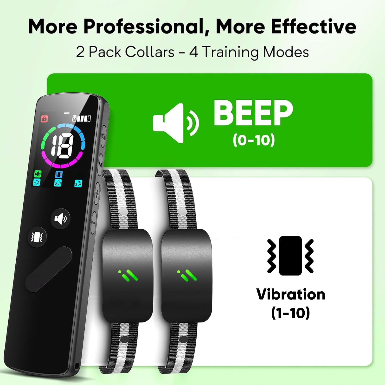 PFIXV Shock Collars for Large Dogs with Remote 2 Pack, 2680FT 4 Modes Electric Dog Shocking Collar, IPX7 Waterproof Training Col