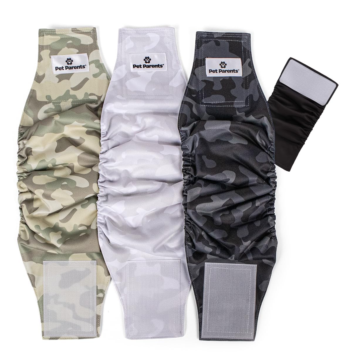 Pet Parents Premium Washable Belly Bands For Male Dogs & Extendrs, (3Pack) Of Male Dog Diapers & Male Dog Belly Bands, Color: Camo, Size: Extra Small Dog Diapers Male