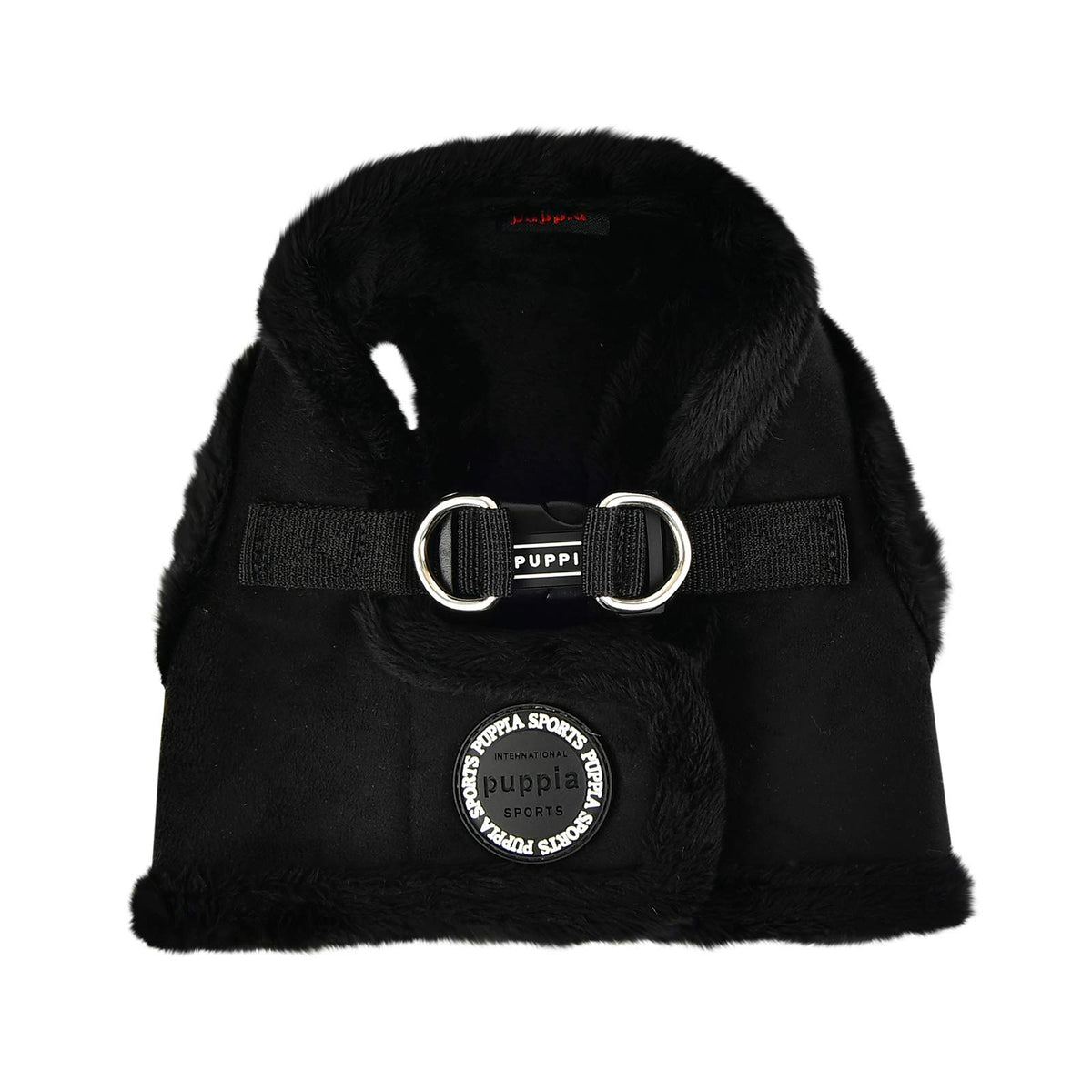 Puppia Terry Vest Dog Harness Step-In Winter Suede Warm No Choke No Pull Training Walking For Small And Medium Dog, Black, Small