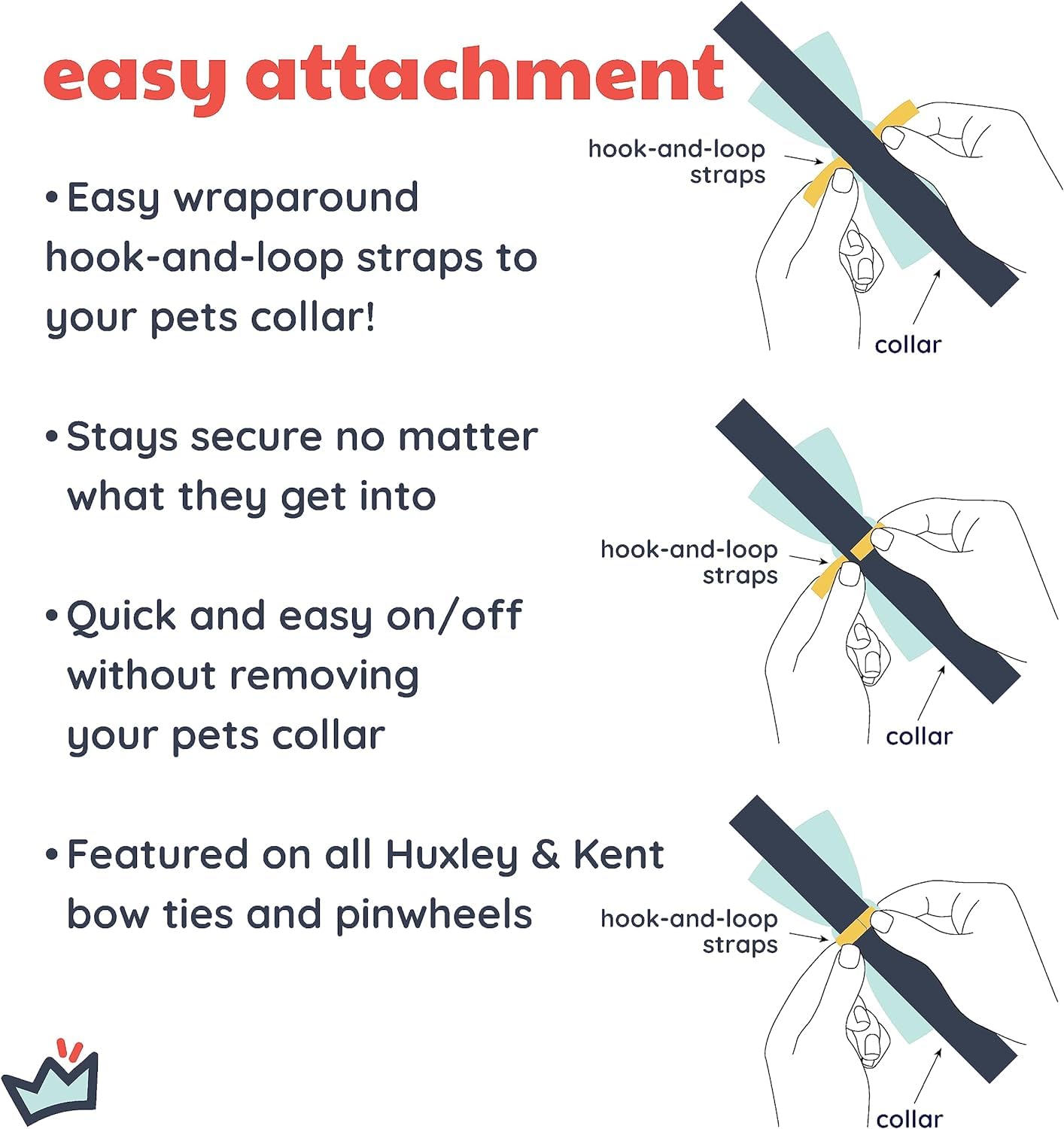 Huxley & Kent H&K Bow Tie - Happy G-Man (Small) | Fun Christmas Bow Tie Collar Attachment For Dogs & Cats | Comfortable & Durabl