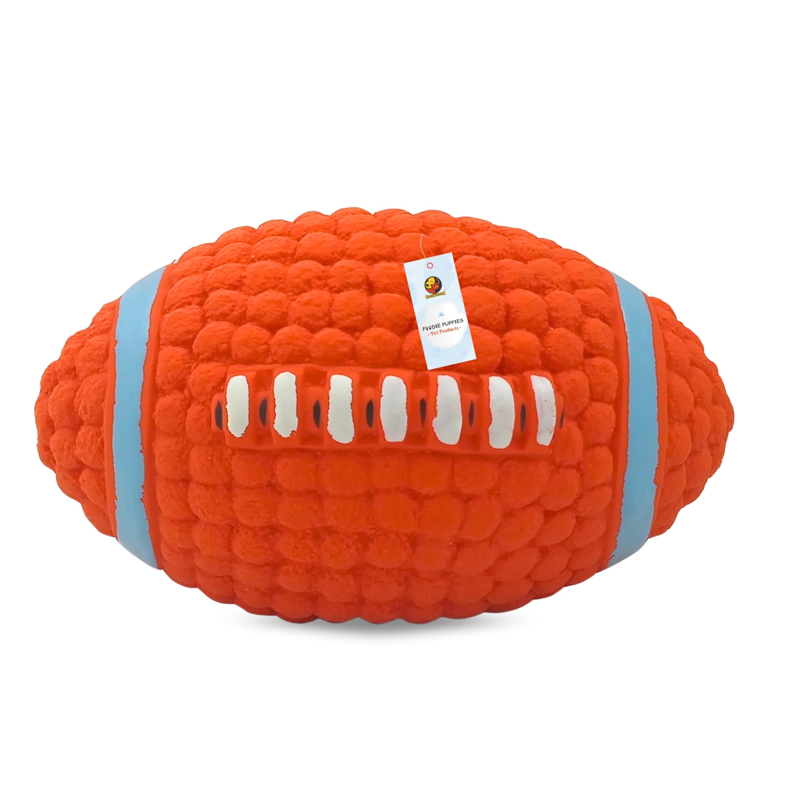Foodie Puppies Interactive NonToxic Soft Latex Squeaky Chew Toy for Puppies and Small Dogs (Teeth Rugby  Small) | Chewing, Flo
