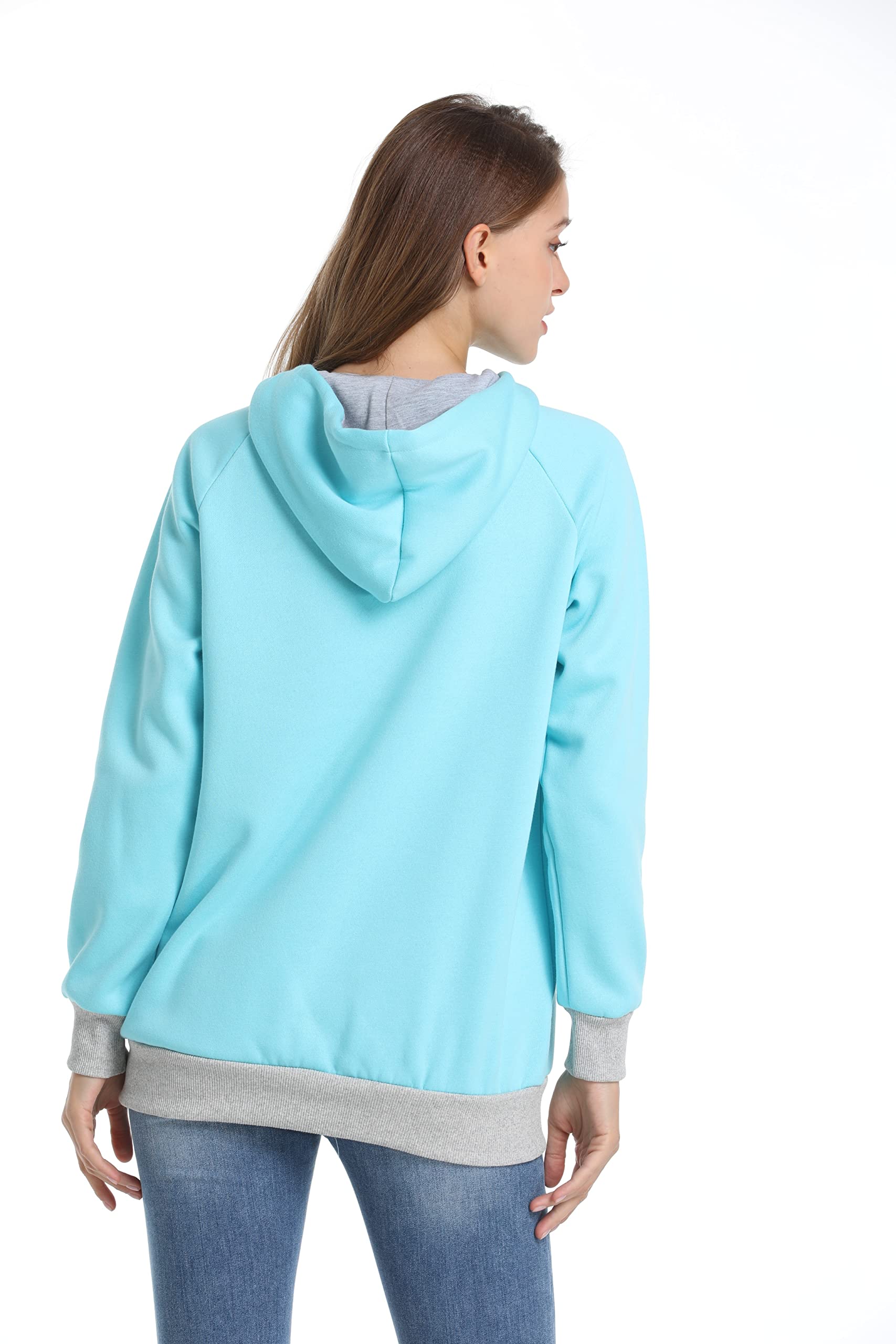 Alyc Cat Dog Carrier Hoodie Large Pet Pouch Sweatshirt Puppy Kitten Holder Pullover Top Kangaroo Hoodies For Women Sky Blue