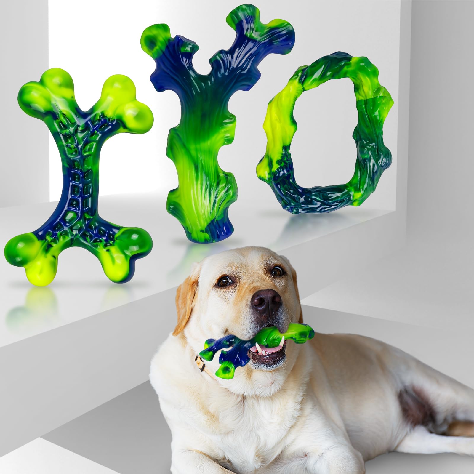 Frienhund 9-Pack Durable Dog Toys for Large Dogs: Durable Chew Toys for Large Breed, Indestructible Dog Toy for Aggressive Chewe