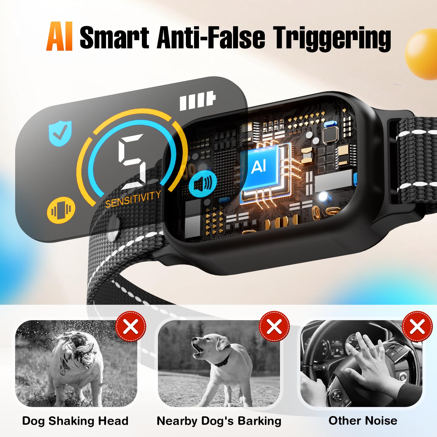 2 Pack Bark Collar For Small Dogs 5-15Lbs, Medium, Puppy, Mini Dog, Smart Training Collar, Anti Barking Device With 5 Adjustable