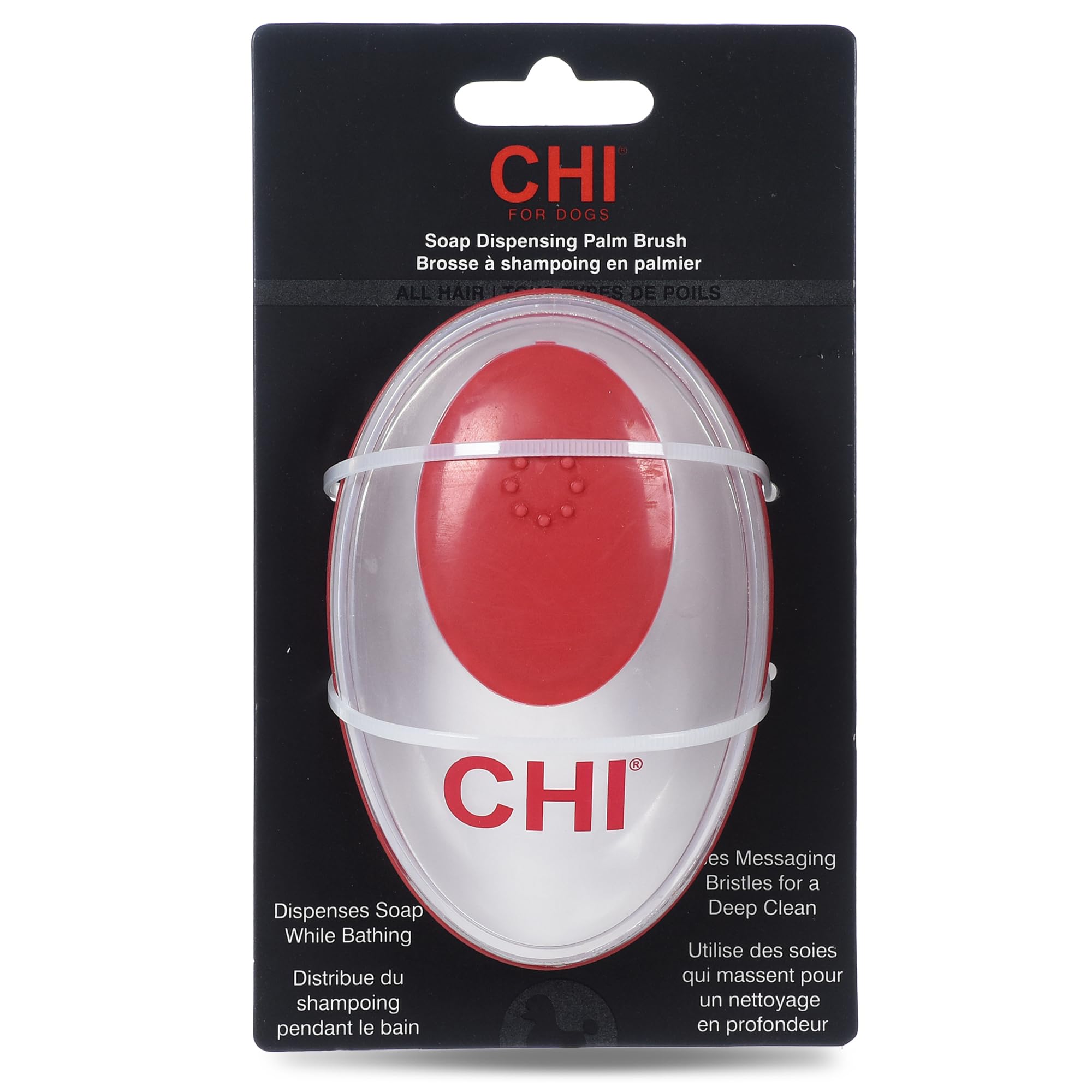 Chi For Dogs Soap Dispensing Palm Brush For Dogs | Dog Grooming Brush With Soap Dispenser | Hand Tool For Dog Grooming