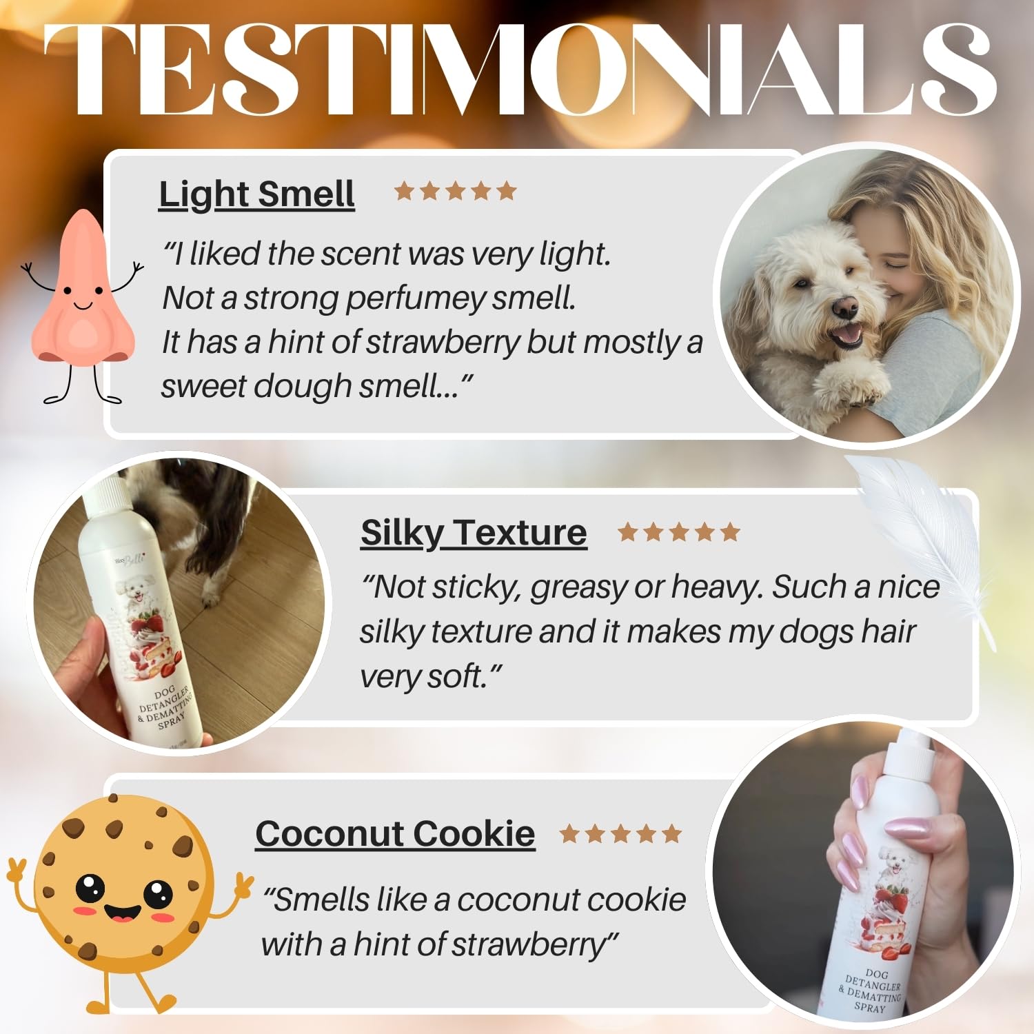 Dog Detangler Spray With Shortcake Fragrance - Natural Pet Nose Friendly Ingredients Used For Sensitive Skin - Dog Leave In Cond