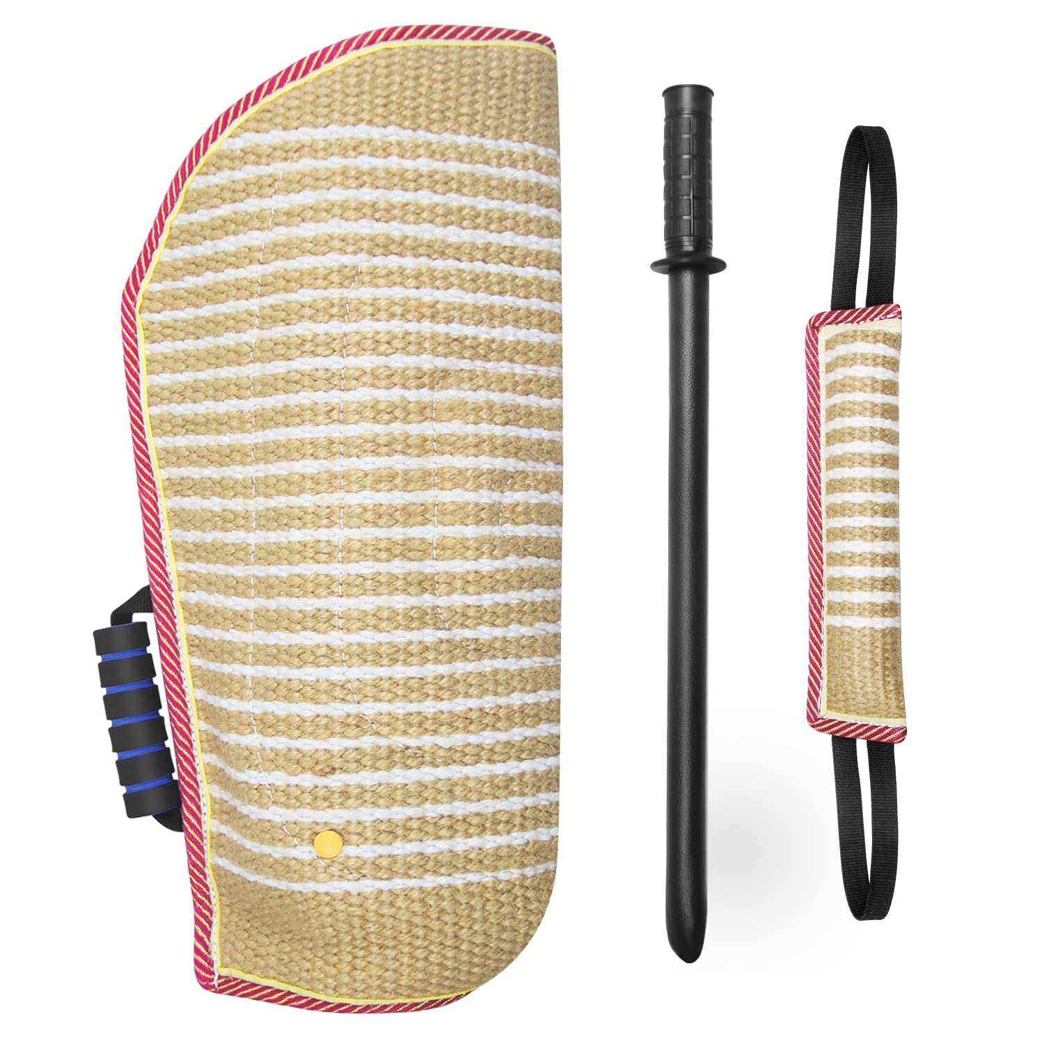 Dog Bite Training Set Dog Bite Sleeve Arm With Whip Agitation Stick, Professional Dogs Training Equipment Protection For Biting, Dog Bite Pillow Tug Toy, Interactive K9 Pitbull German Shepherd Puppy