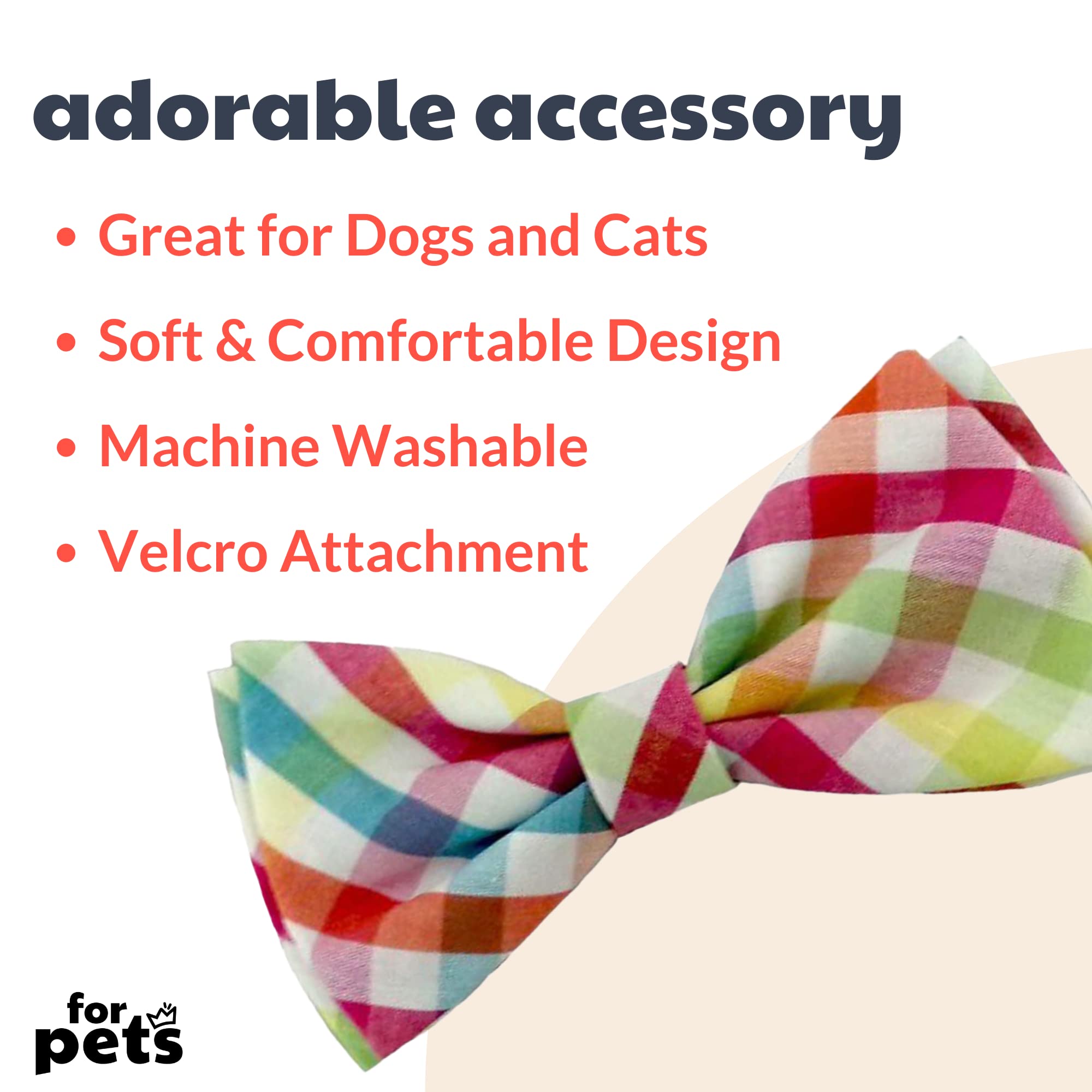 Huxley & Kent Bow Tie for Pets | Yellow/Orange Check (Extra-Large) | Easter Spring Bow Tie Collar Attachment | Fun Bow Ties for
