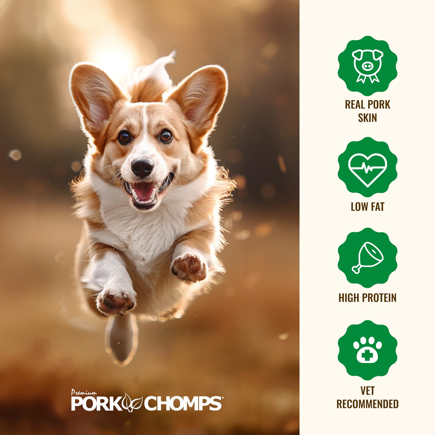 Pork Chomps Roasted Pork Skin Dog Chew, 10-inch Braid, 1 Count