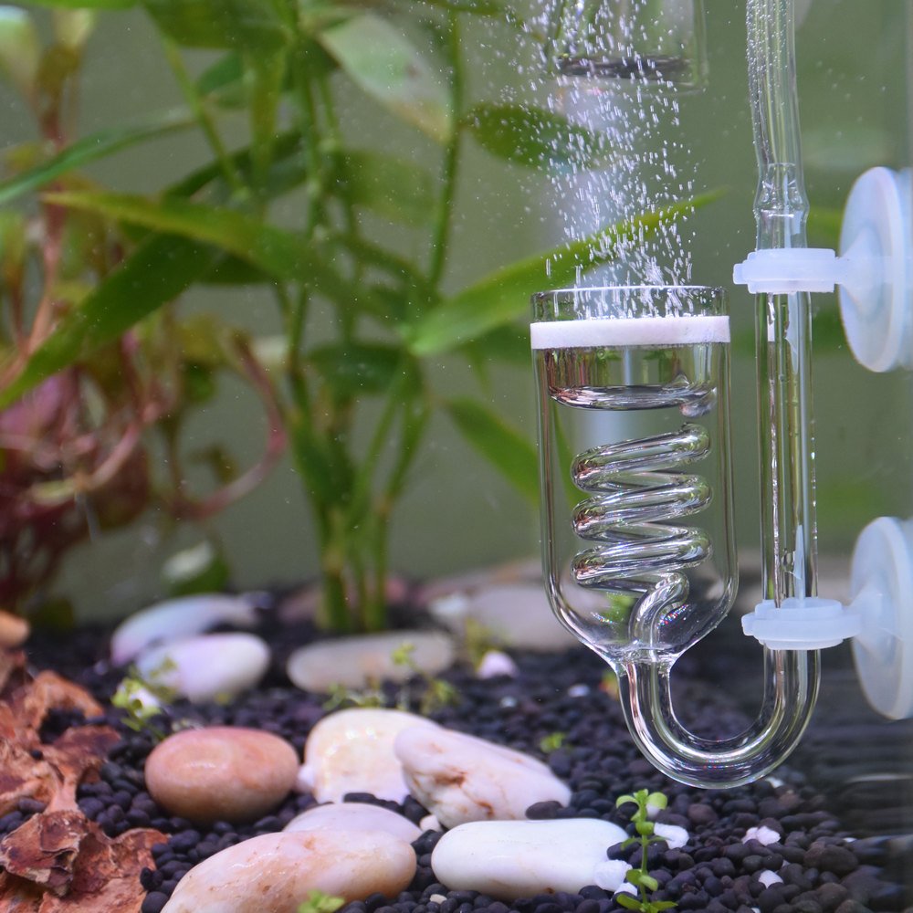 Yagote CO2 Diffuser, 3 Spiro Glass CO2 Diffuser, Glass Reactor for Aquarium Plants, Suitable for Tanks 15-50 Gal/60Liter - 200Li