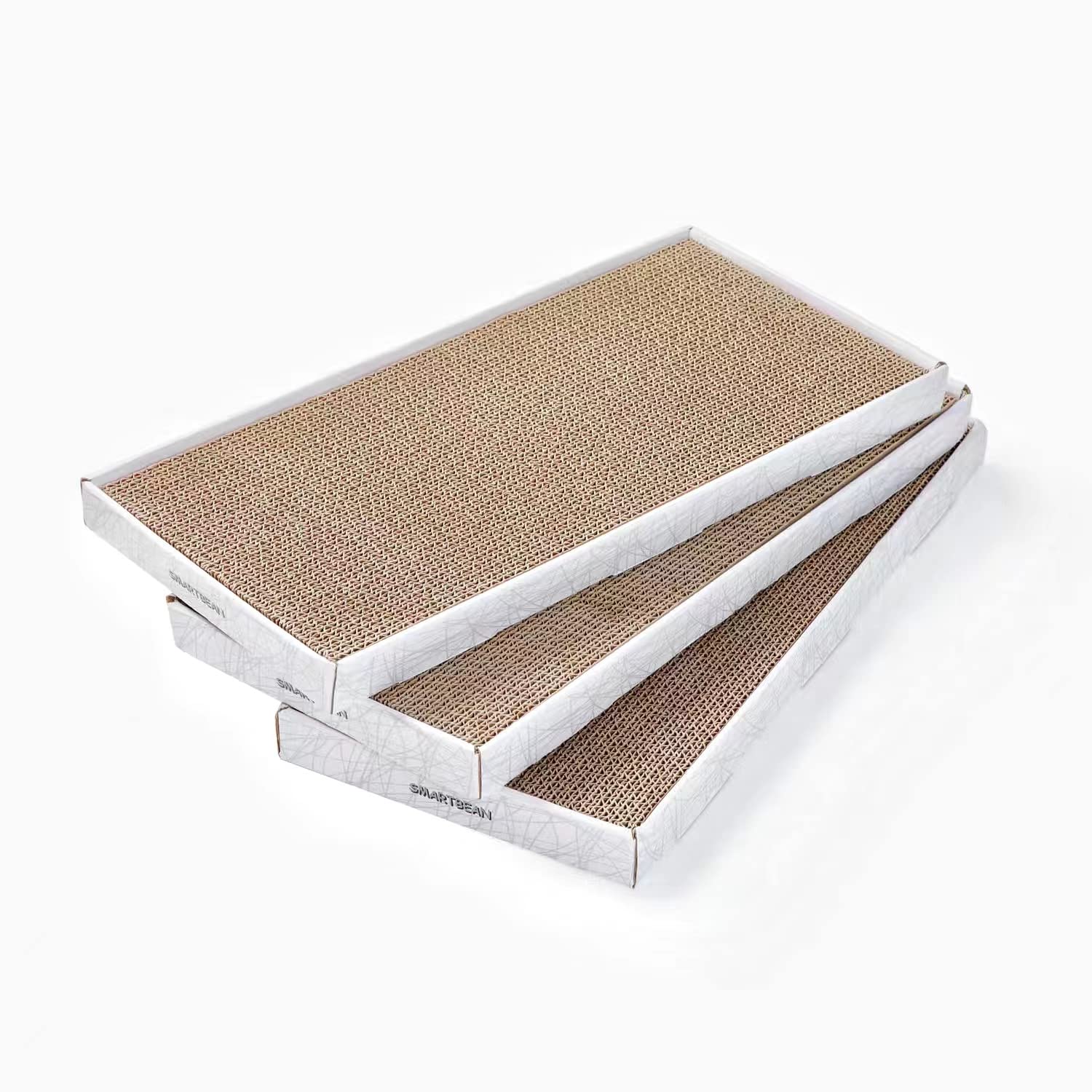 Cardboard Scratcher Pad Scratching Post:Smartbean 3Pcs Cat Cardboard,Cat Scratch Pad,Cat Post,Double-Sided Design For Double Lif