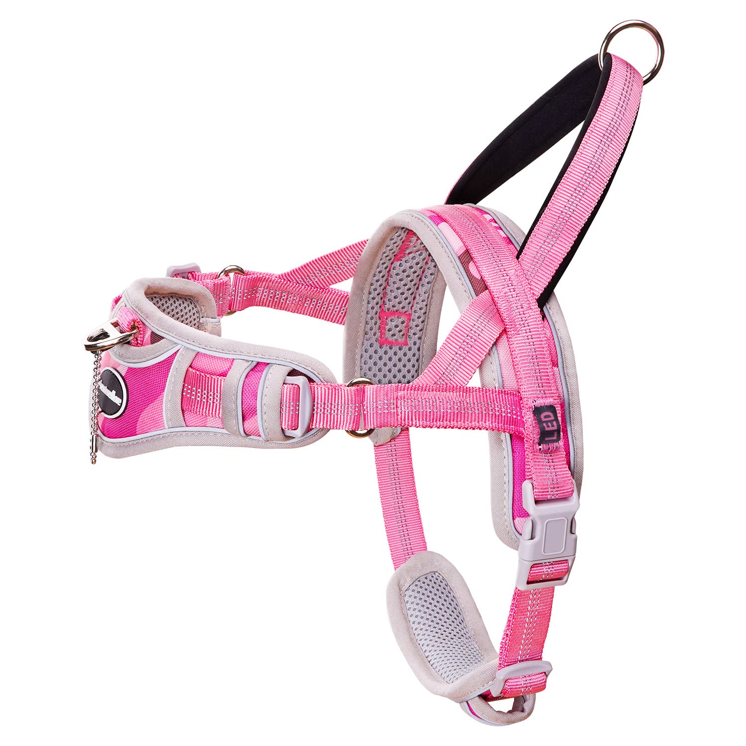 ADVENTUREMORE Small Dog Harness No Pull, Dog Halter Harness Adjustable Reflective Dog Vest Escape Proof Dog Harness with Easy Co