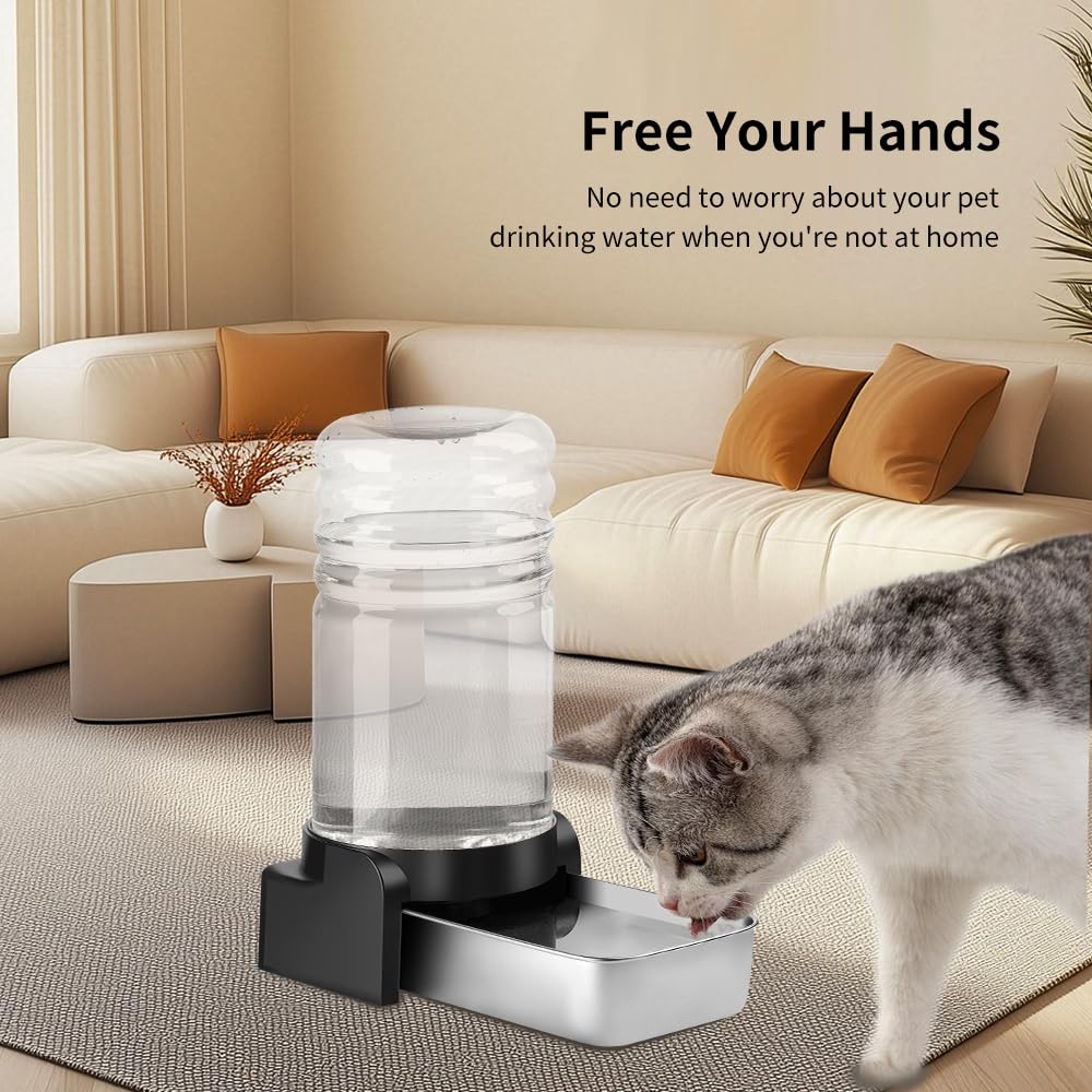 Marchul 1.5 Gallon Cat Water Dispenser, Automatic Gravity Dog Water Feeder, Stainless Steel Large Capacity Cat Waterer For Cats