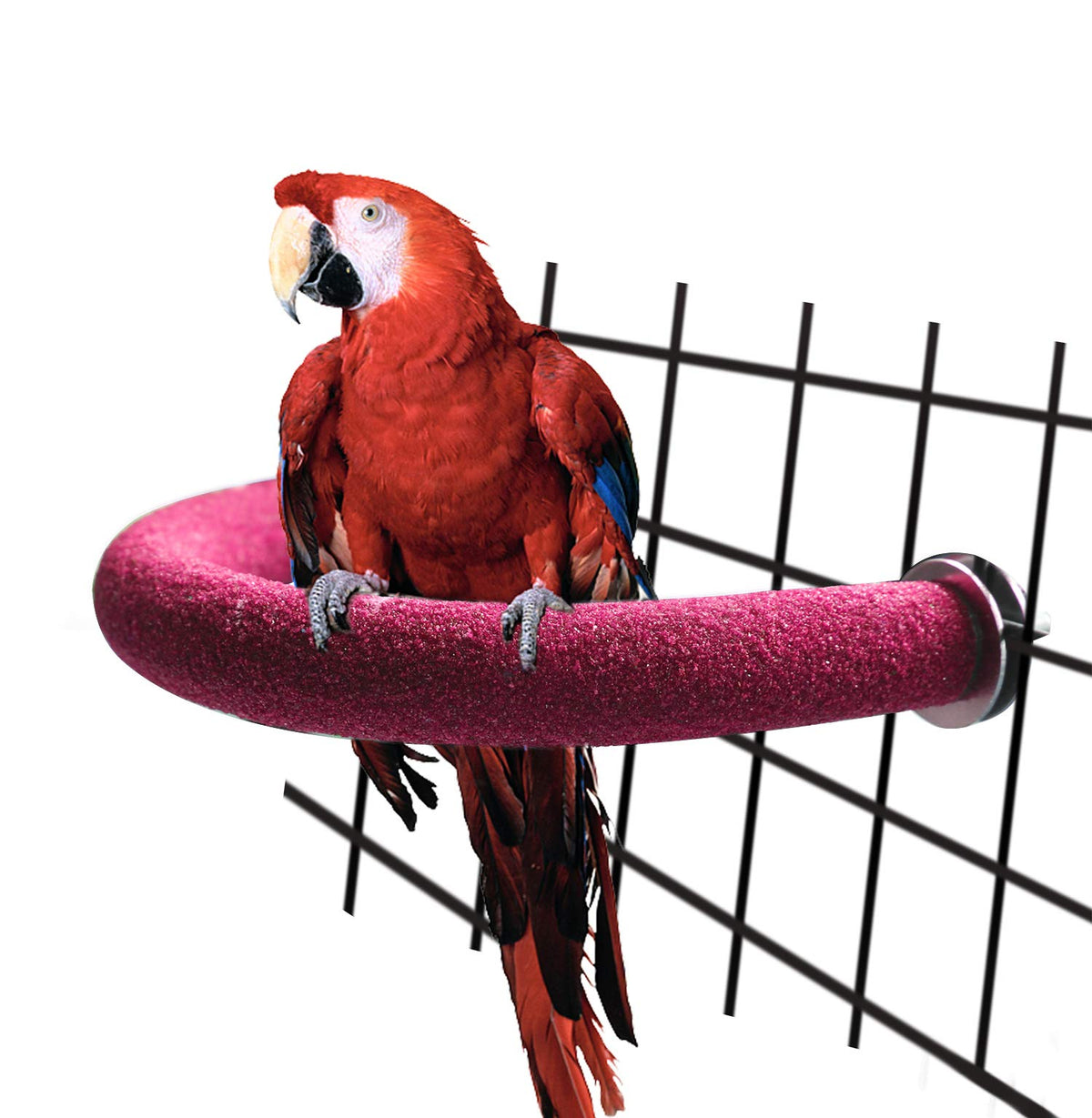 Rypet Parrot Perch Rough-Surfaced - Quartz Sands Bird Cage Perches For Medium To Large Bird, U Shape Large