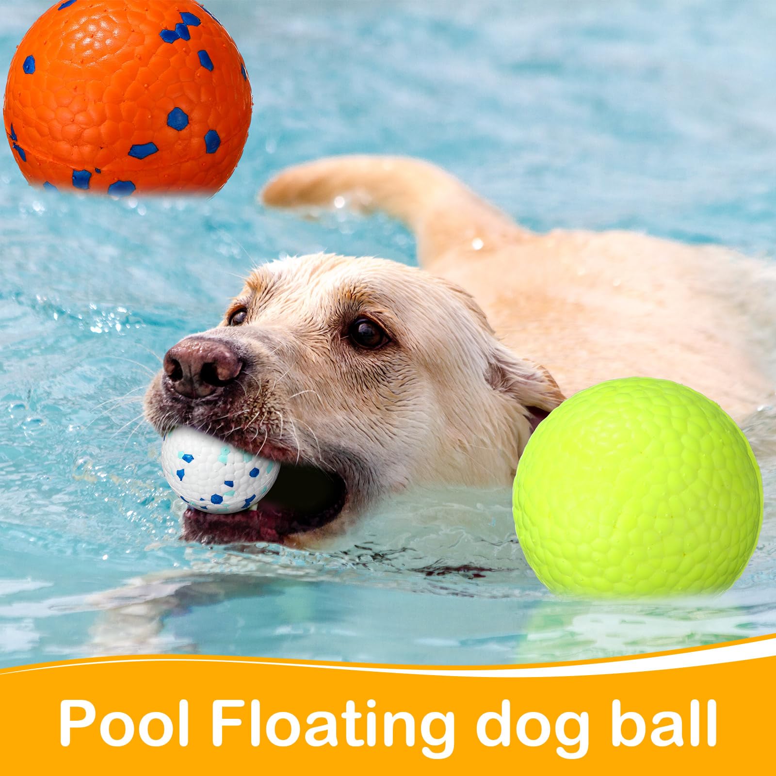 Jenaai 12 Pcs Dog Balls For Aggressive Chewers Tennis Ball 2.9 Inch Indestructible Durable Bouncy Floating Toys Interactive Dog