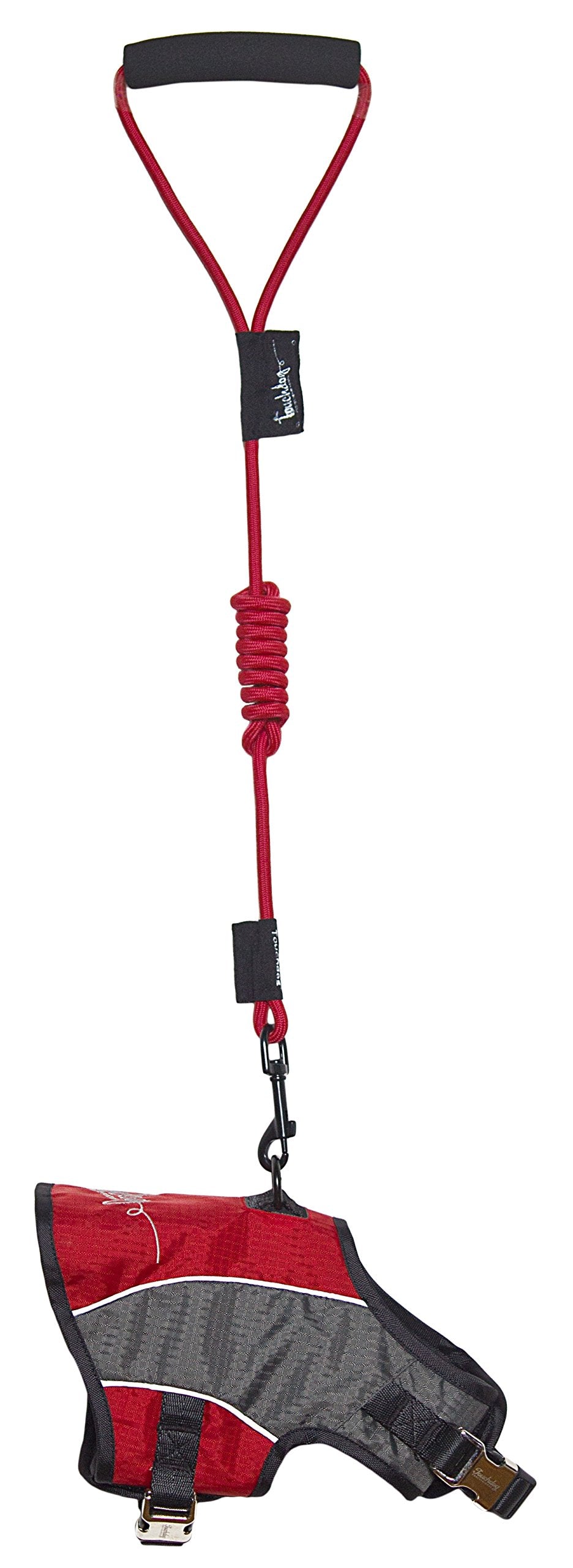 TOUCHDOG Reflective-Max 2-in-1 Premium Performance Adjustable Pet Dog Harness and Leash Combination, X-Small, Dark Red, Charco