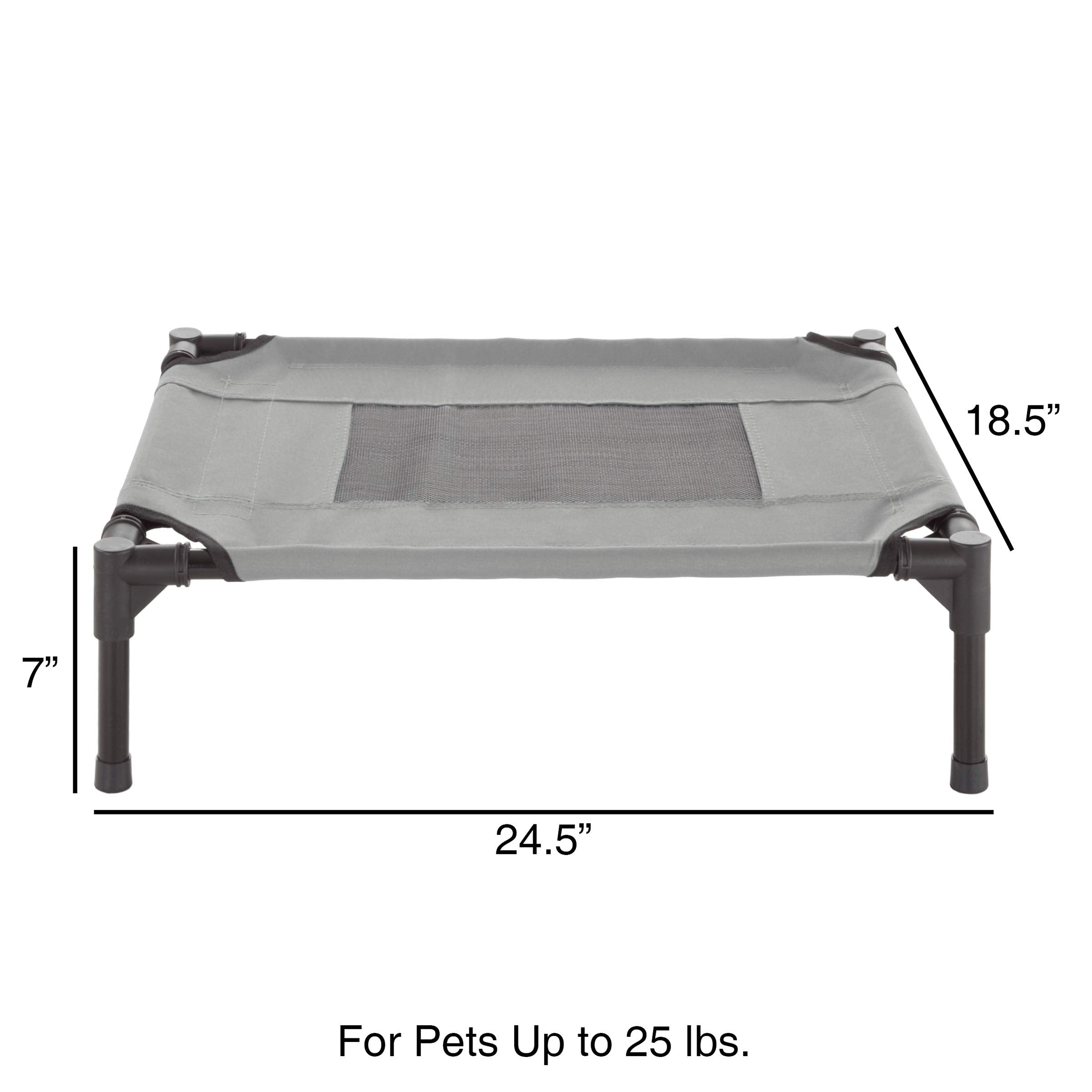 Petmaker Elevated Dog Bed - 24.5X18.5 Portable Bed For Pets With Non-Slip Feet - Indoor/Outdoor Dog Cot Or Puppy Bed For Pets Up To 25Lbs (Gray)