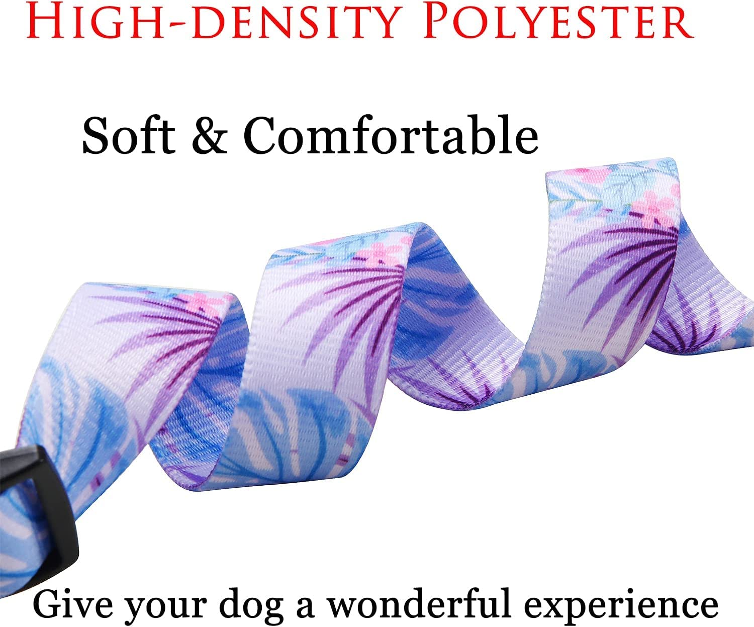 Mihqy Dog Collar And Leash Set With Bohemia Floral Tribal Geometric Patterns - Soft Ethnic Style Collar Adjustable For Small Medium Large Dogs(Purple Flower Flower Set,S)