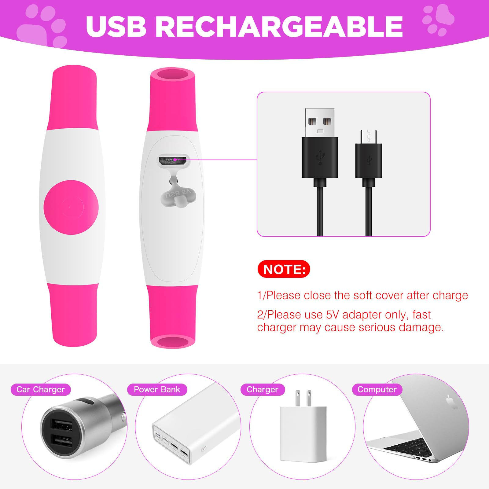 2 Pack Light Up Dog Collar, Usb Rechargeable Dog Collar Light For Night Walking, Led Lighted Dog Collar, Glow In The Dark Dog Co