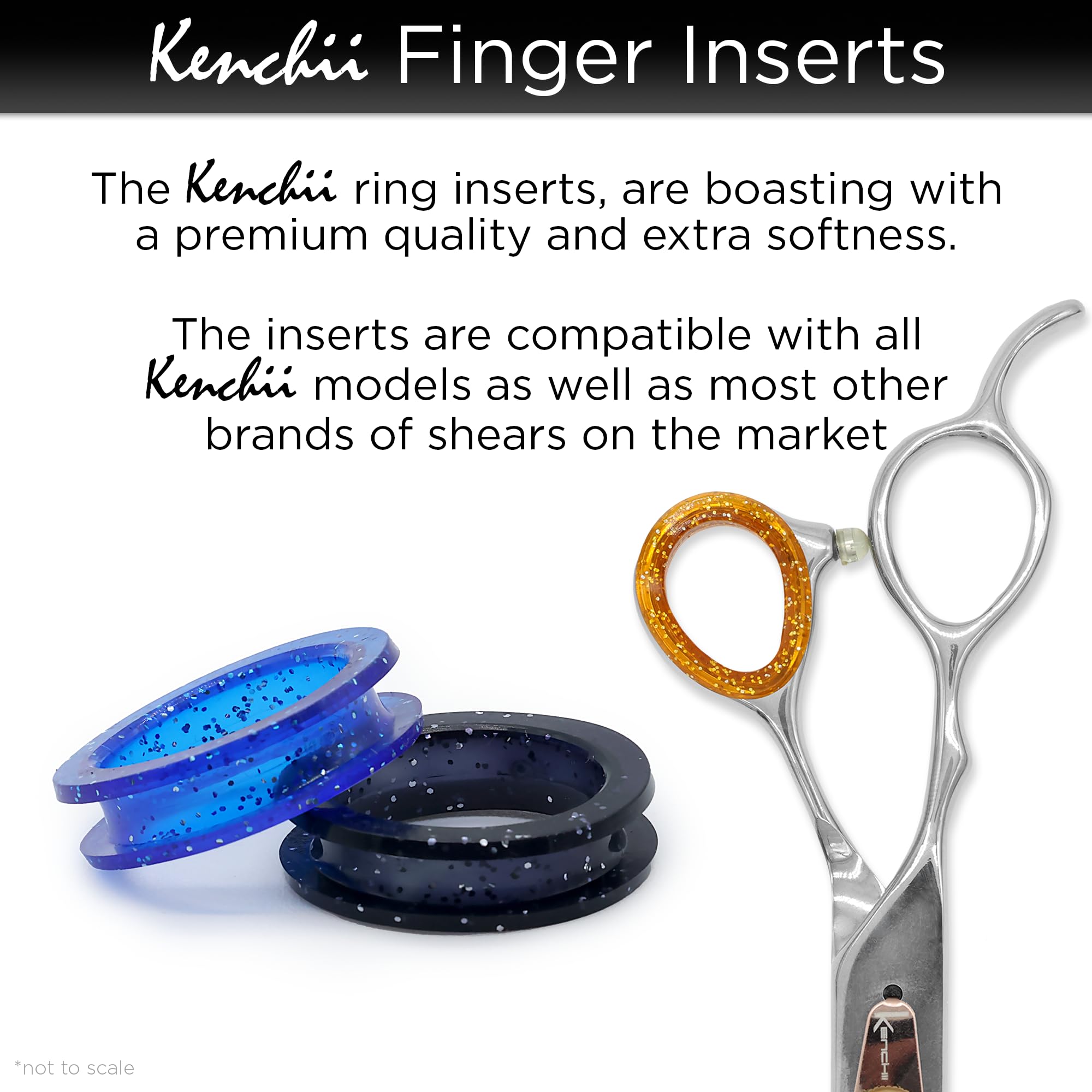 Kenchii Extra Soft Premium Shear Finger Ring Inserts - Thick, Quality Comfort. Elevate Your Grooming Experience With Precision A