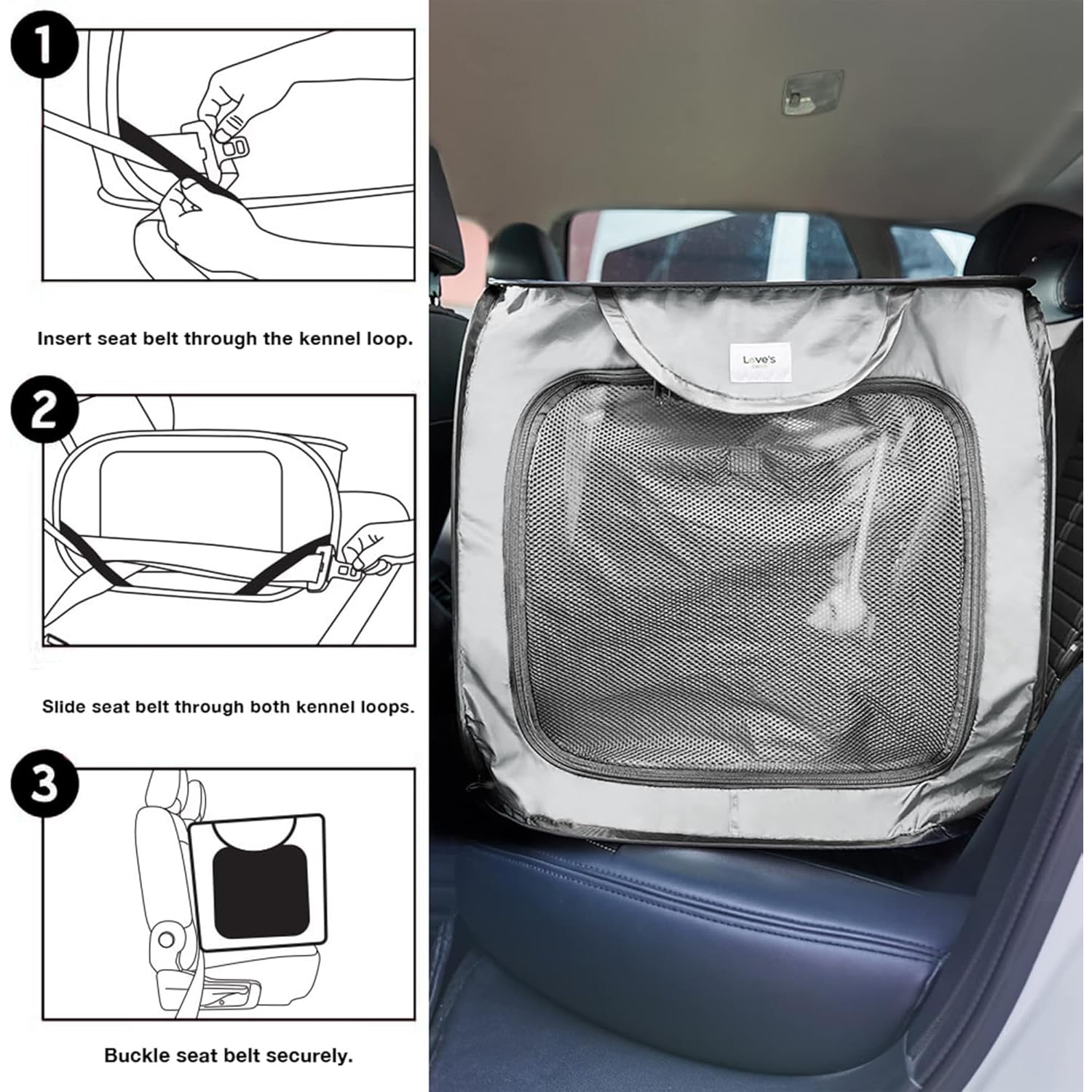 Love'S Cabin 31.5In Portable Large Dog Bed - Pop Up Dog Kennel, Indoor Outdoor Crate For Pets, Portable Car Seat Kennel, Cat Bed
