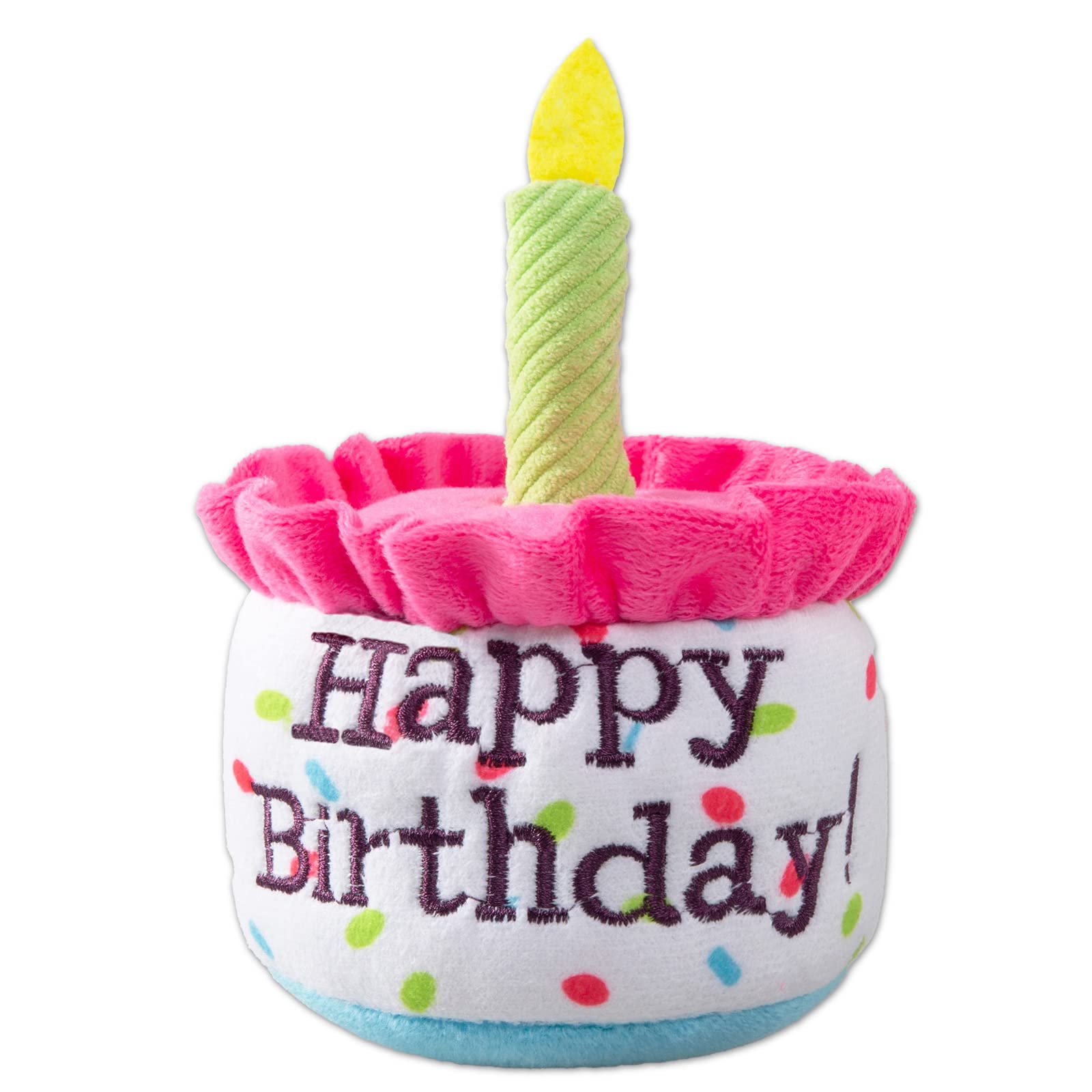 Ushang Pet Dog Birthday Cake Toys, Happy Birthday Cake Shaped Squeaky Dog Toys For Medium & Large Dogs | Funny Dogs Gifts |Plush