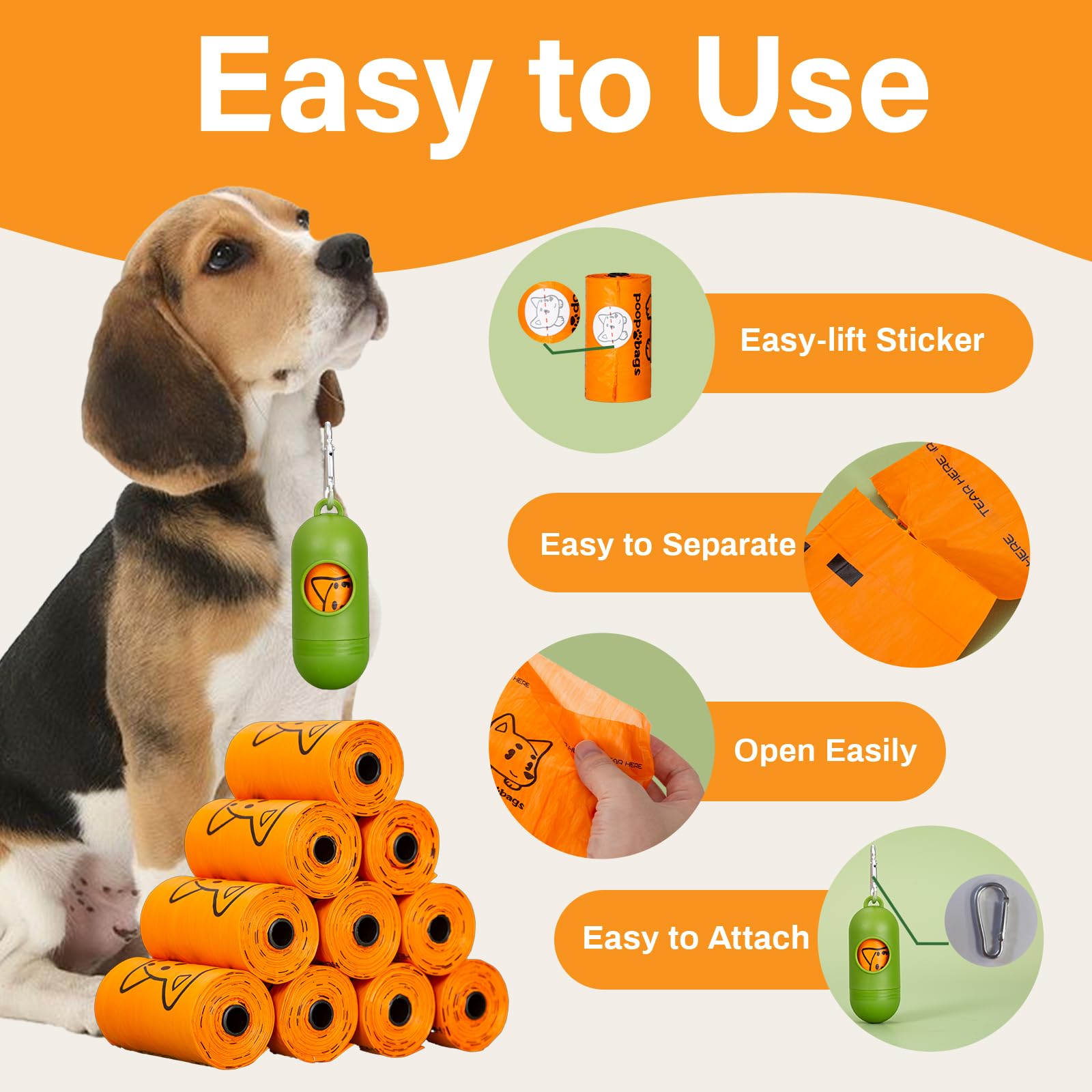Lesibag Dog Poop Bags With Dispenser, Strong And Leak-Proof Waste Bags For Pets, Floral Scented, 270 Count (18 Packs Of 15), 13