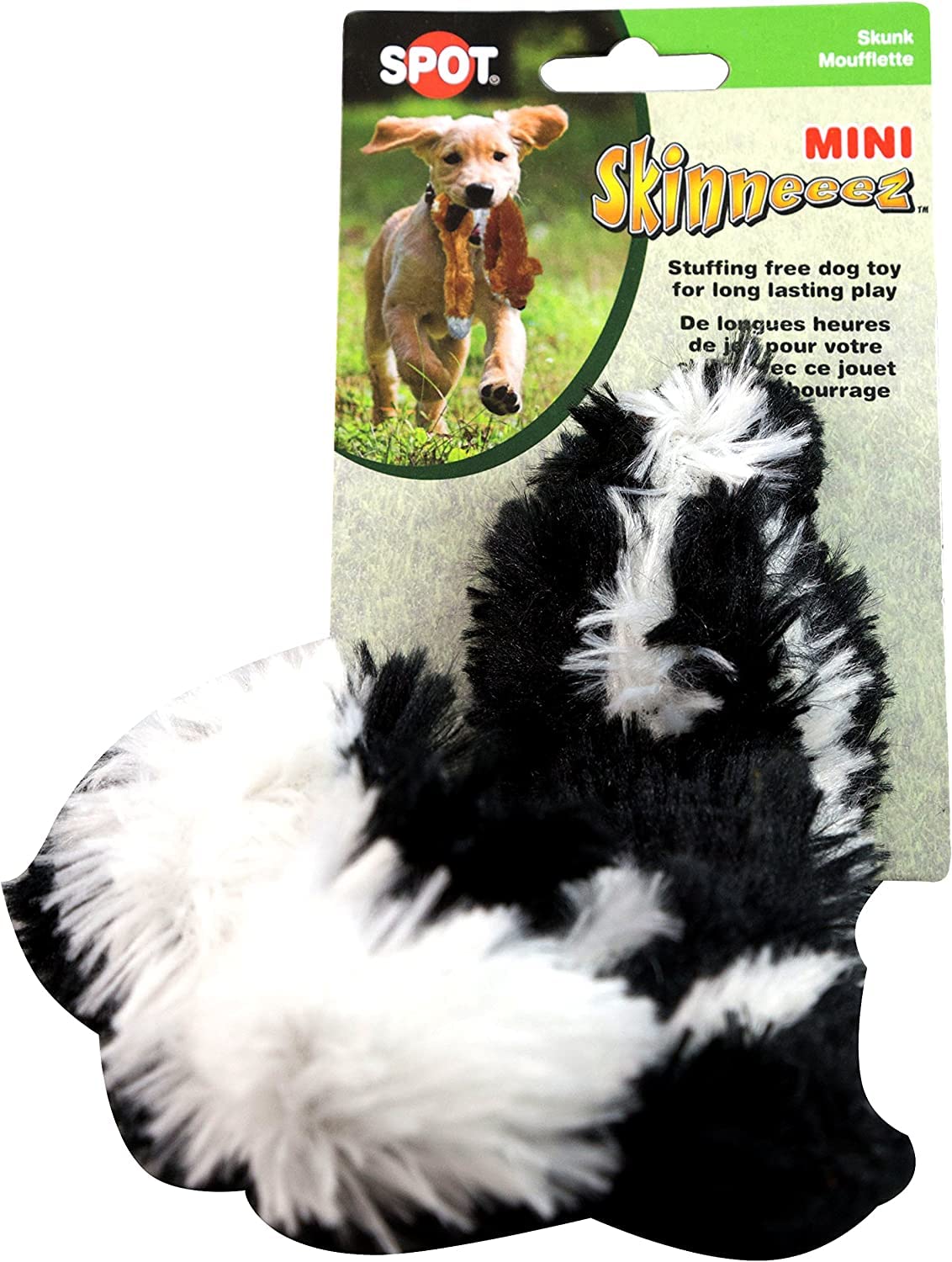 Spot Mini Skinneeez | Stuffless Dog Toy With Squeaker For All Dogs | Tug-Of-War Toy For Small And Large Breeds | 14'' | Skunk De