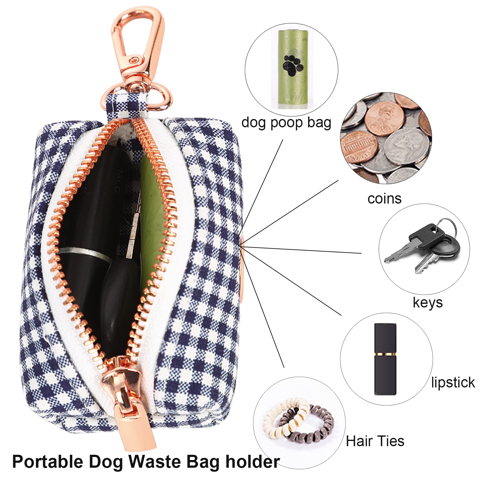 Aring Pet Dog Waste Bag Dispenser, Cotton Doggy Poop Bags Holders Attach To Any Leashes, Portable Washable Flamingo Pet Waste Po
