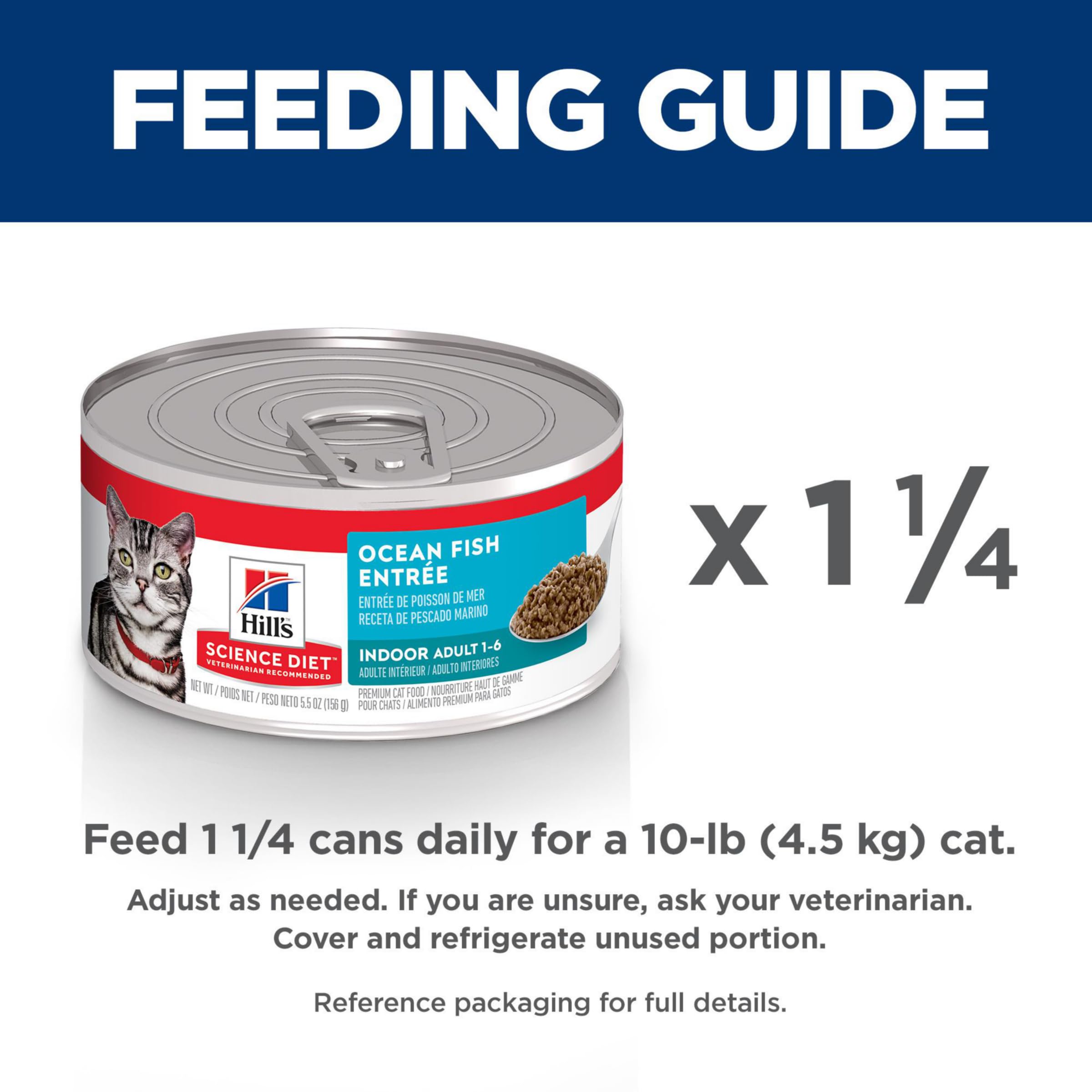 Hills Science Diet Indoor, Adult 1-6, Easy Litter Box Cleanup, Wet Cat Food, Ocean Fish Minced, 5.5 oz Can, Case of 24