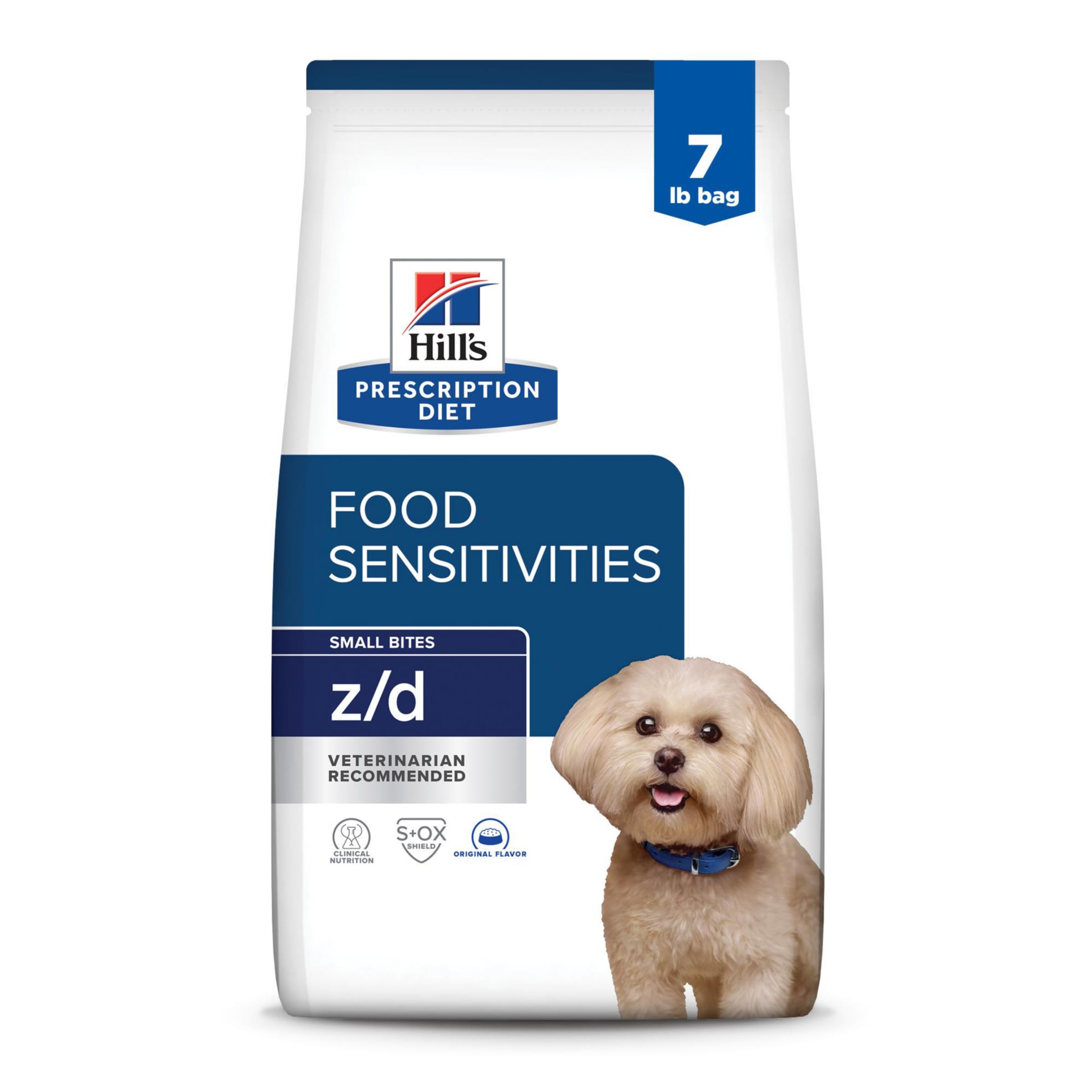 Hills Prescription Diet z/d Skin/Food Sensitivities Small Bites Dry Dog Food, Veterinary Diet, 7 lb. Bag