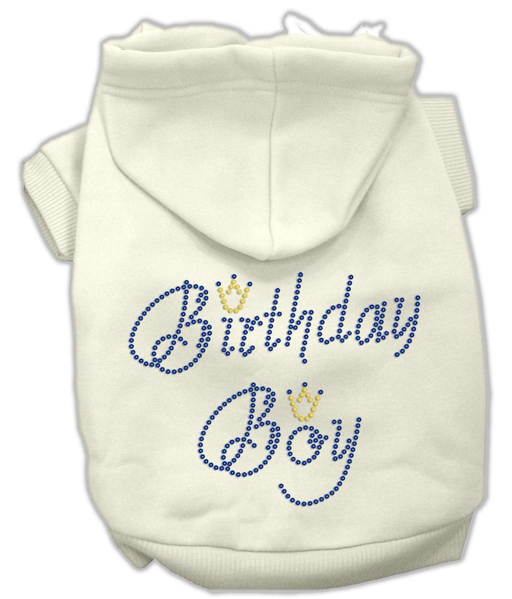 Mirage Pet Products 10-Inch Birthday Boy Hoodies, Small, Cream