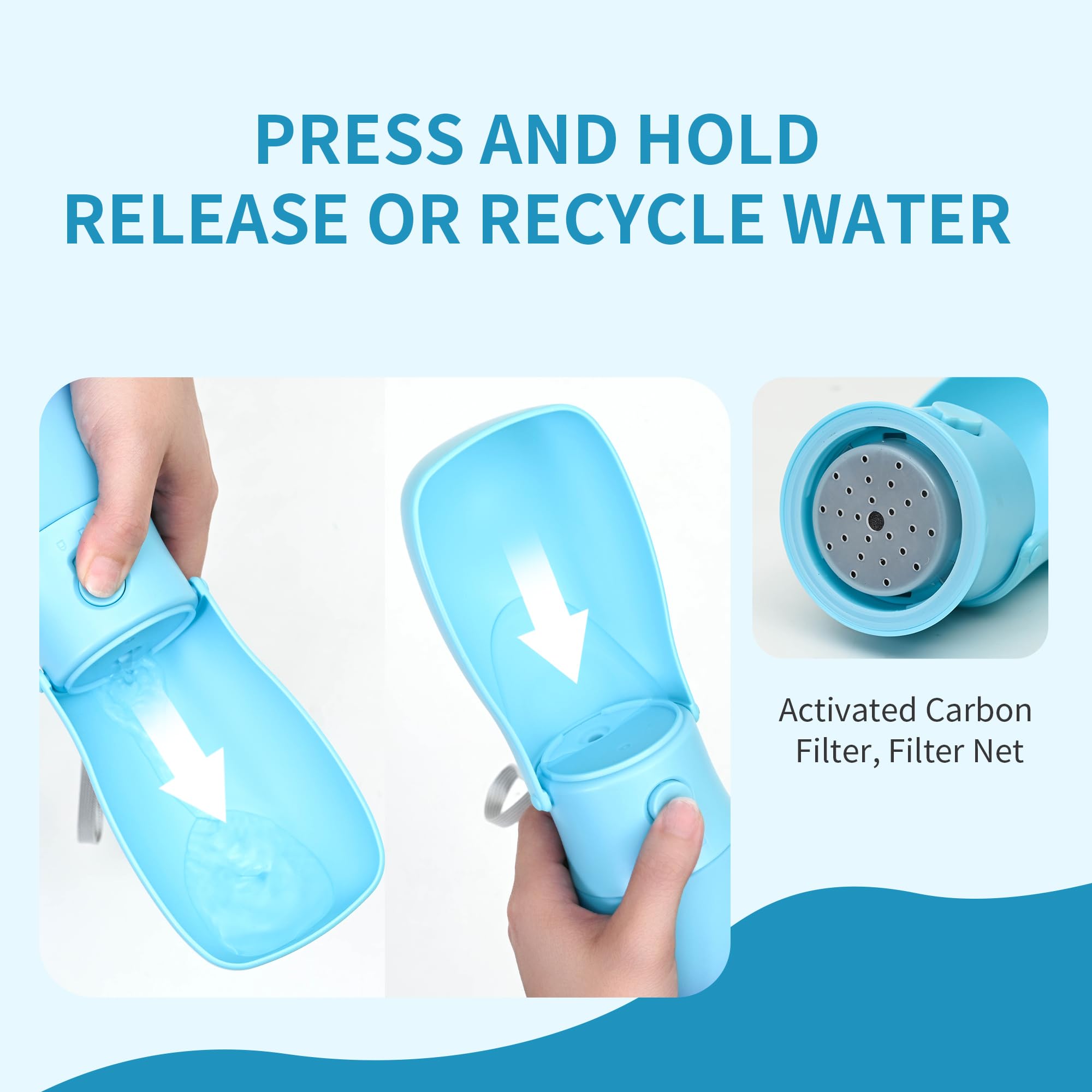 Vepouyu Dog Water Bottle, Travel Puppy Water Bowl, Leak Proof Portable Puppy Water Dispenser, Foldable Dog Water Bottle For For