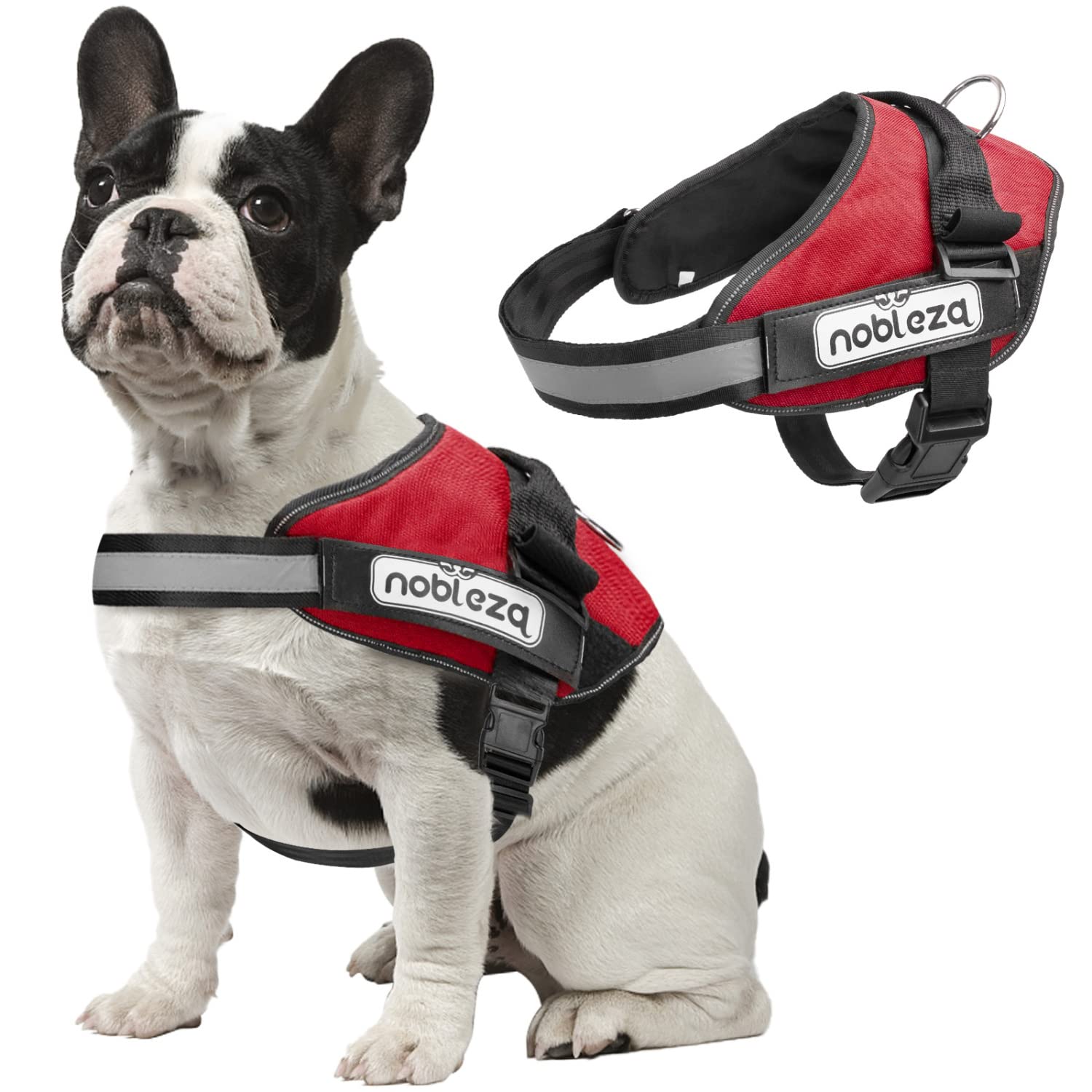 Nobleza Reflective No Pull Dog Harness with Handle and Soft Padding, Adjustable Easy On Grip Harness for Dogs, Small to Large Br