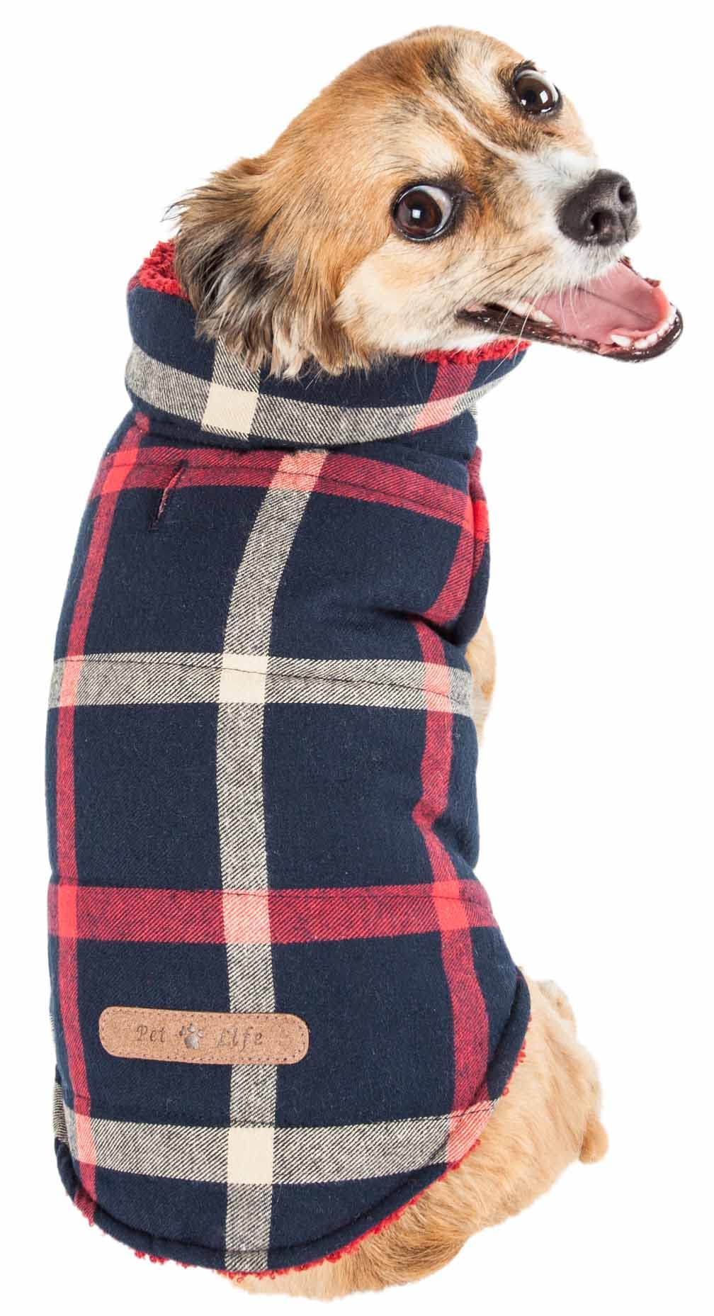 Pet Life Allegiance Classical Plaided Insulated Dog Coat Jacket(D0102H70ZR7.)