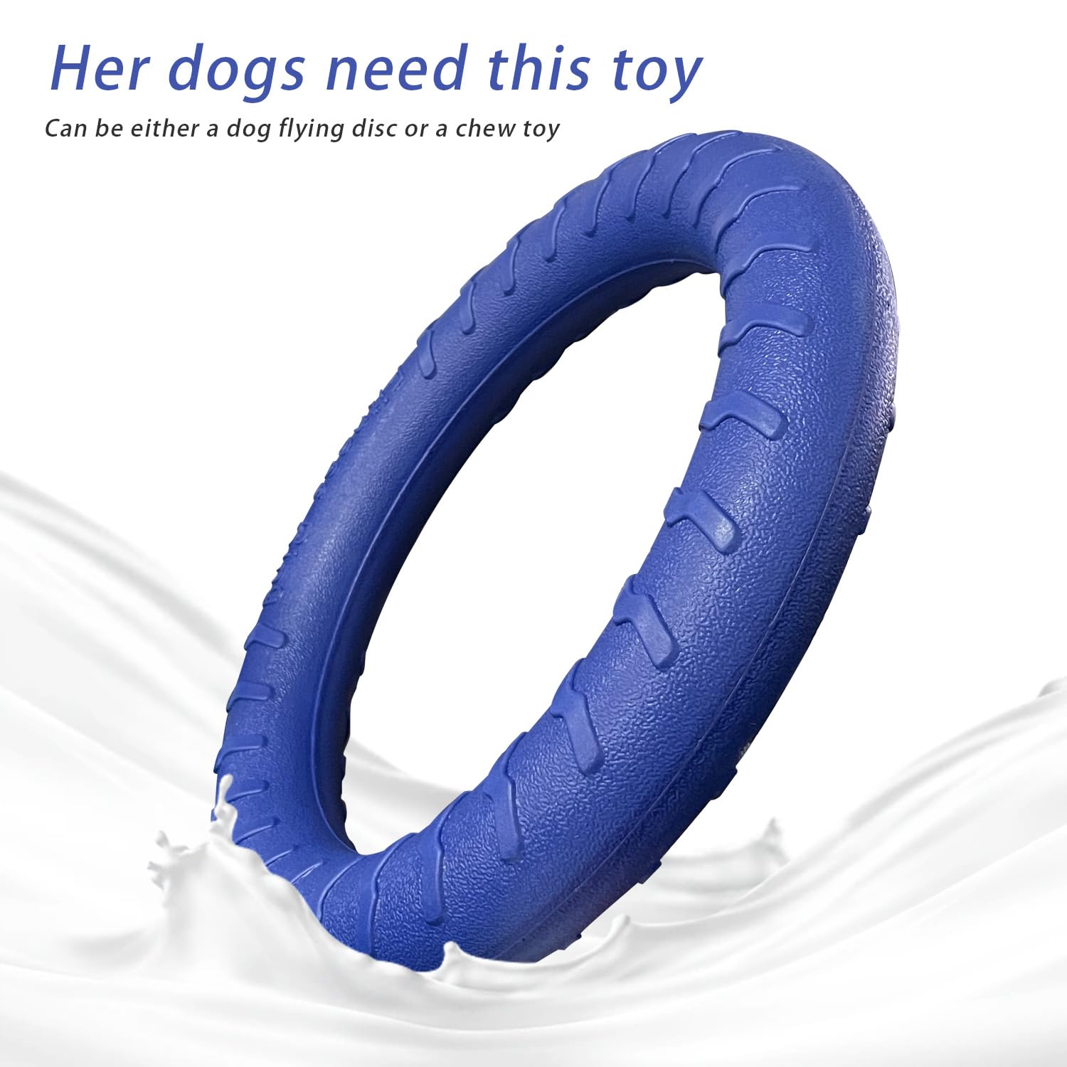 Dlder Blue Indestructible Dog Toys For Aggressive Chewers Flying Discs For Medium/Large Breeds Dog Training Ring,