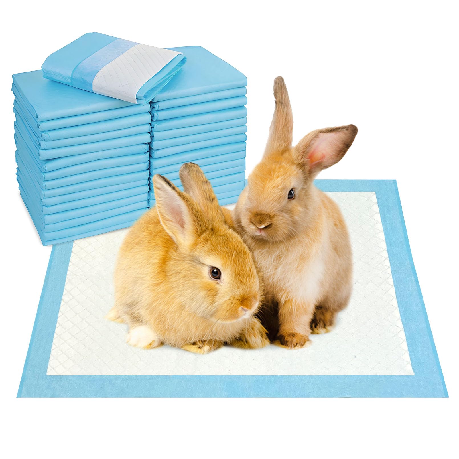 Kathson 100Pcs Rabbit Pee Pads 18''   13'' Disposable Cage Liners Super Absorbent Black Carbon Odor-Control Bunny Training Pad W