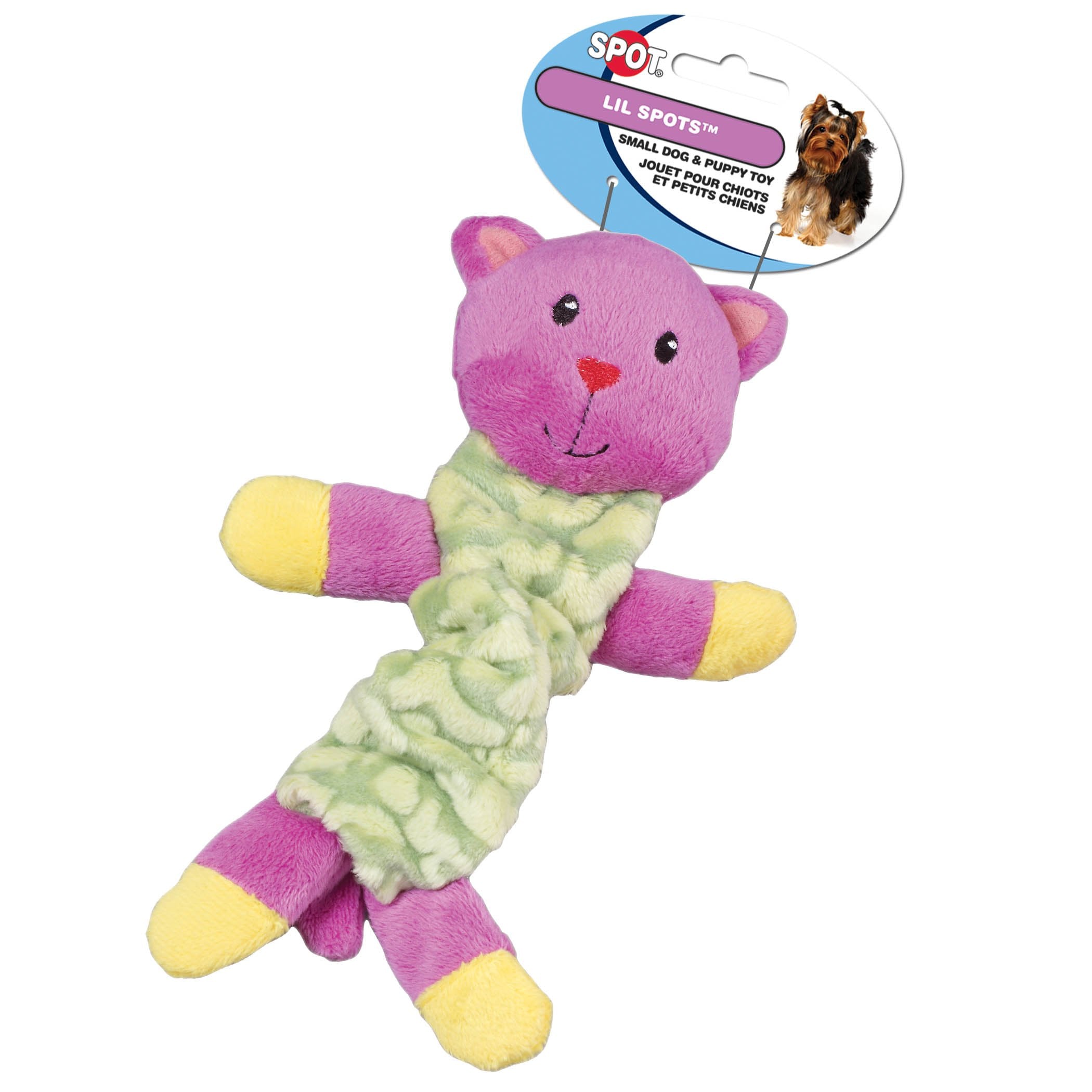 Ethical Pet Lil Spots Plush Bungee Toys for Small Dogs and Puppies, 9-Inch, Assorted