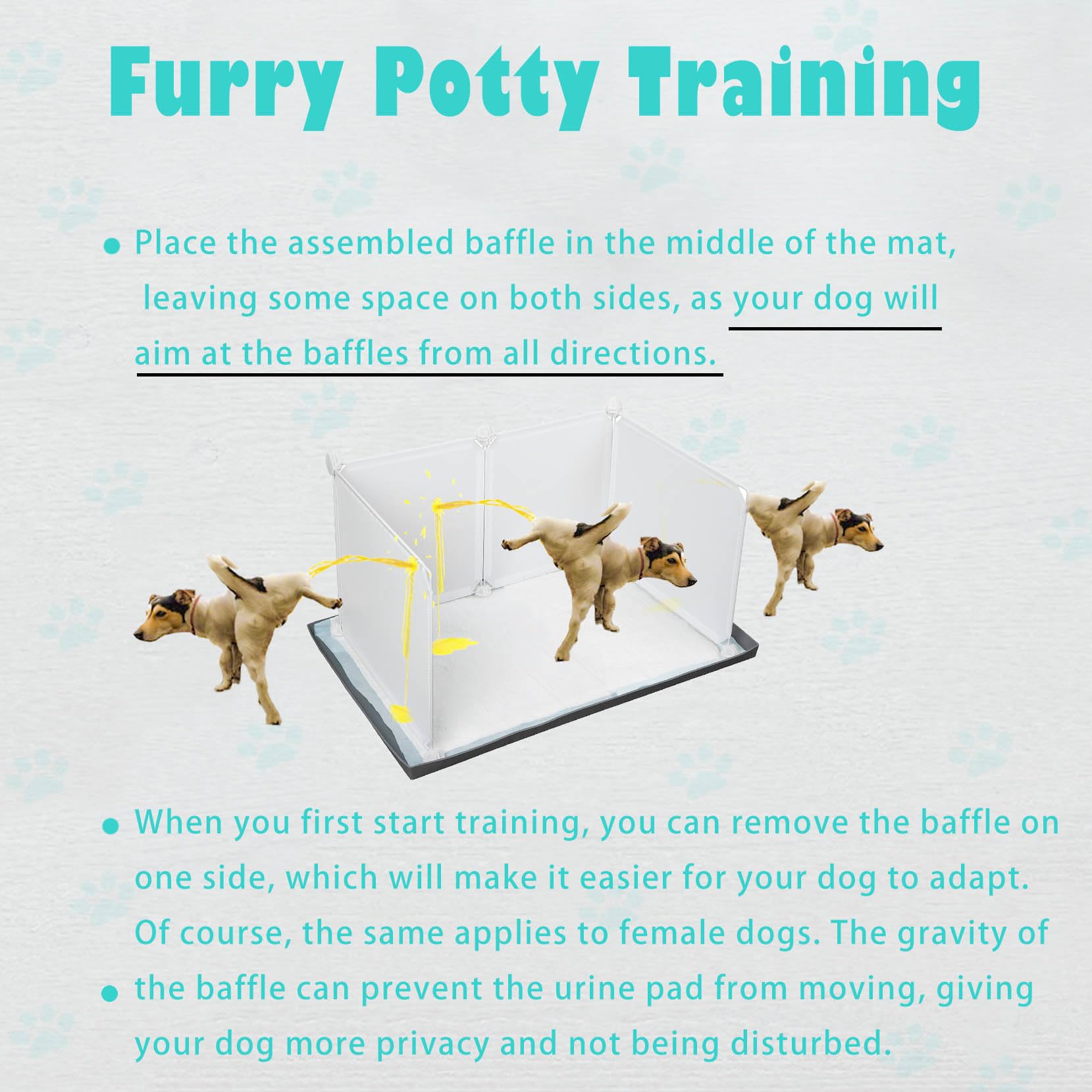Dog Litter Box with High Walls,Indoor Dog Potty for Small to Medium Dogs Like Corgie French Bulldog,etc.No Spill Silicone Pee Pa