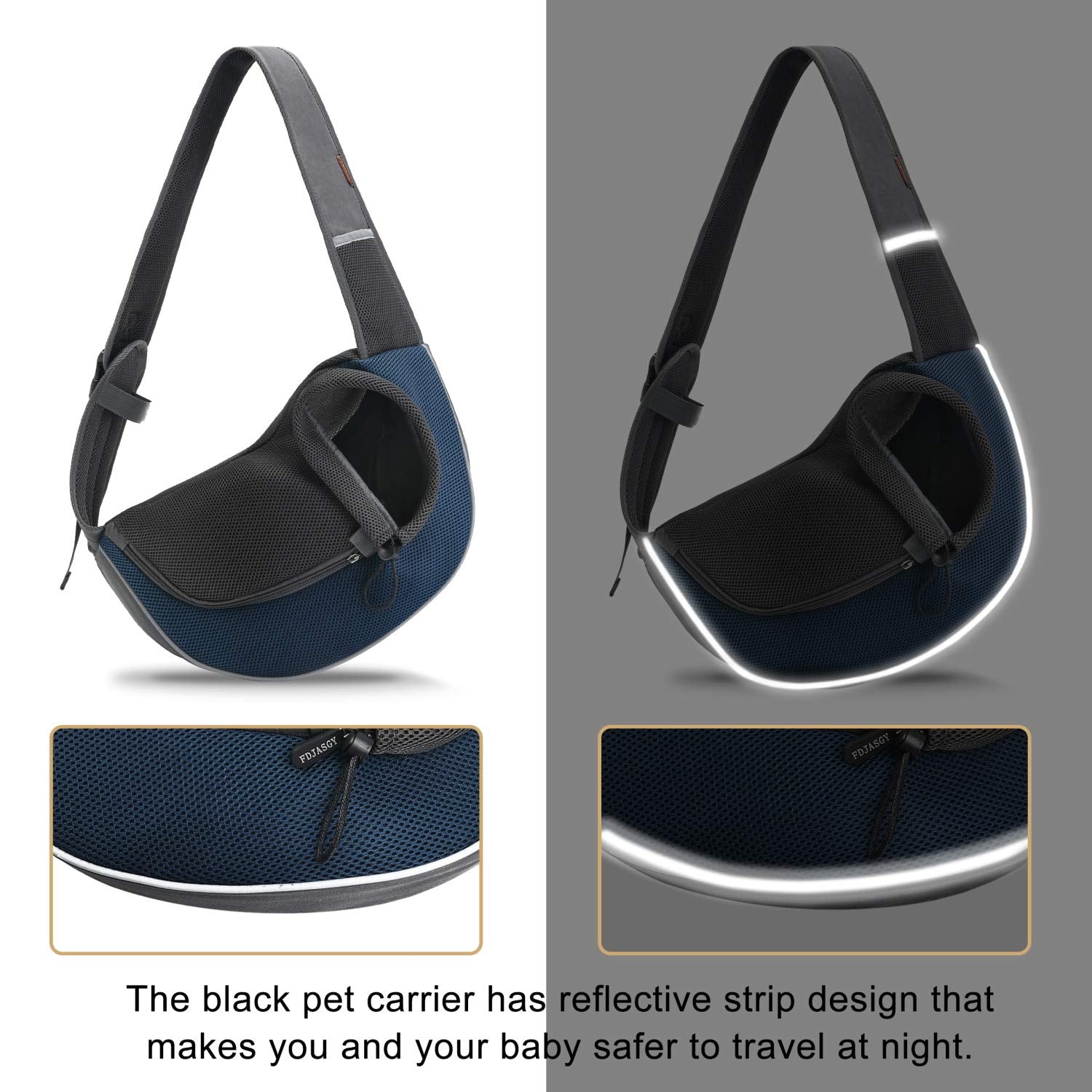 Fdjasgy Pet Sling Carrier For Small Dogs Cats,Breathable Mesh Travelling Hand Free Puppy Backpack With Pouch And Adjustable Stra