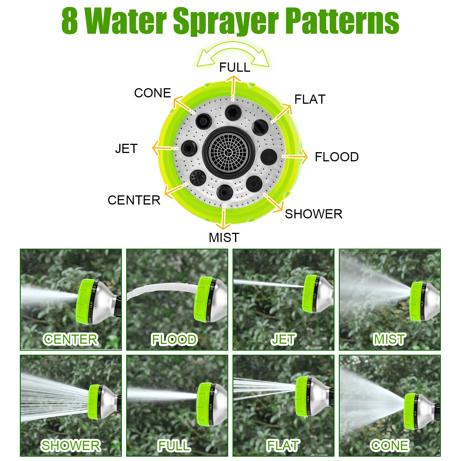 Upgraded Dog Wash Hose Attachment, 8-In-1 Sprayer Mode Garden Hose Nozzle With Pet Grooming Glove And 100Cc Soap Dispenser Bottl