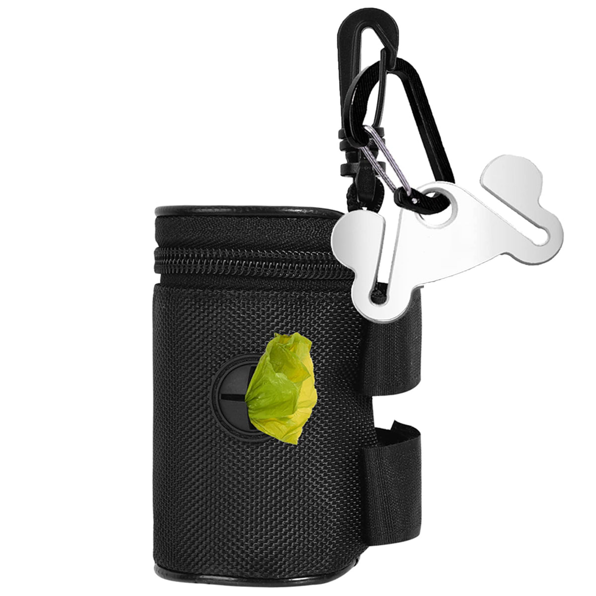 Dog Poop Bag Holder for Leash Attachment - Waste Bag Dispenser for Leash - Fits Any Dog Leash - Portable Set with Hand Free Hold