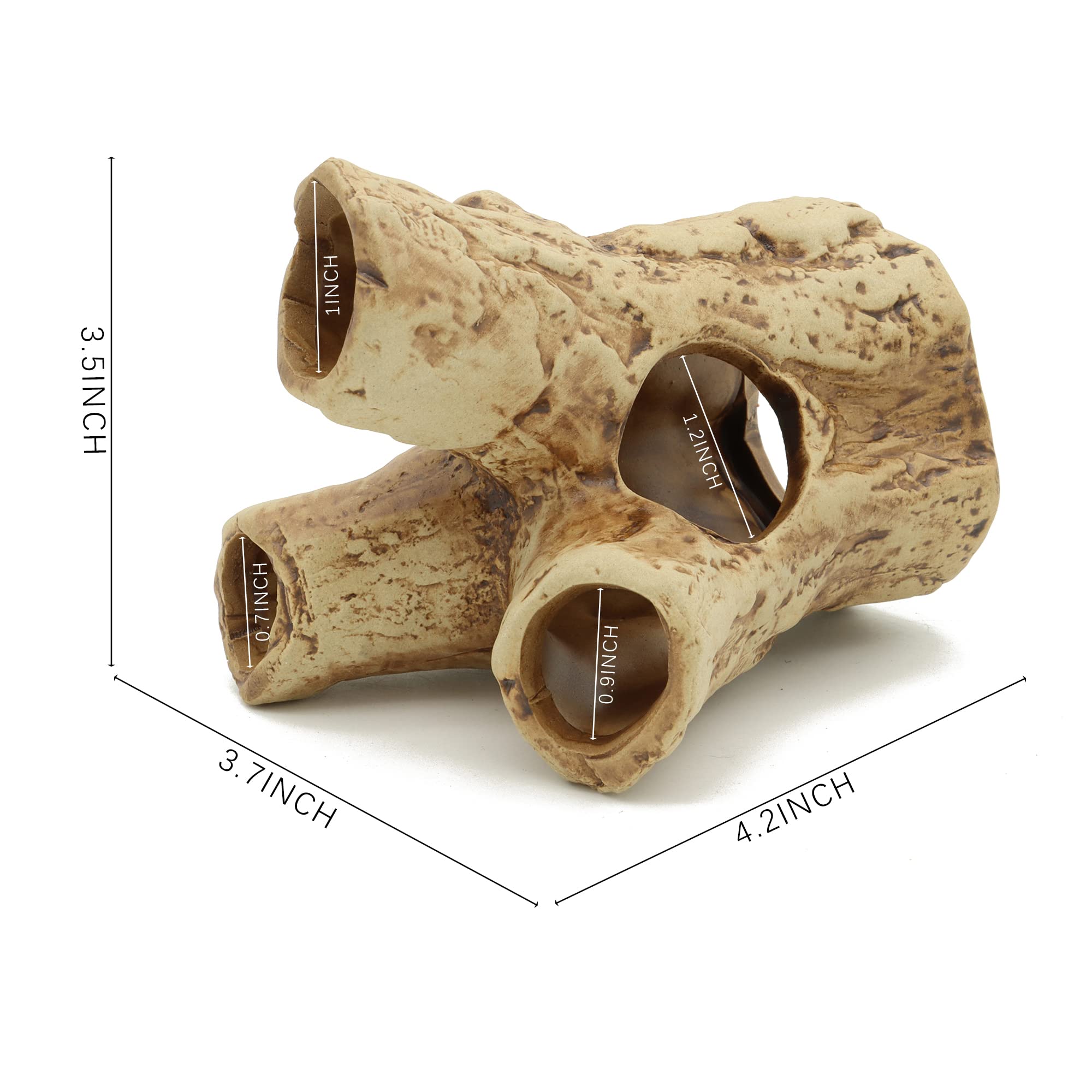 Alegi Aquarium Cave Tree Stump Hole For Betta Fish, Shrimp, Cichlid Rock Cave Stone Betta Fish Hideout Cave Decorations (Styles 3)