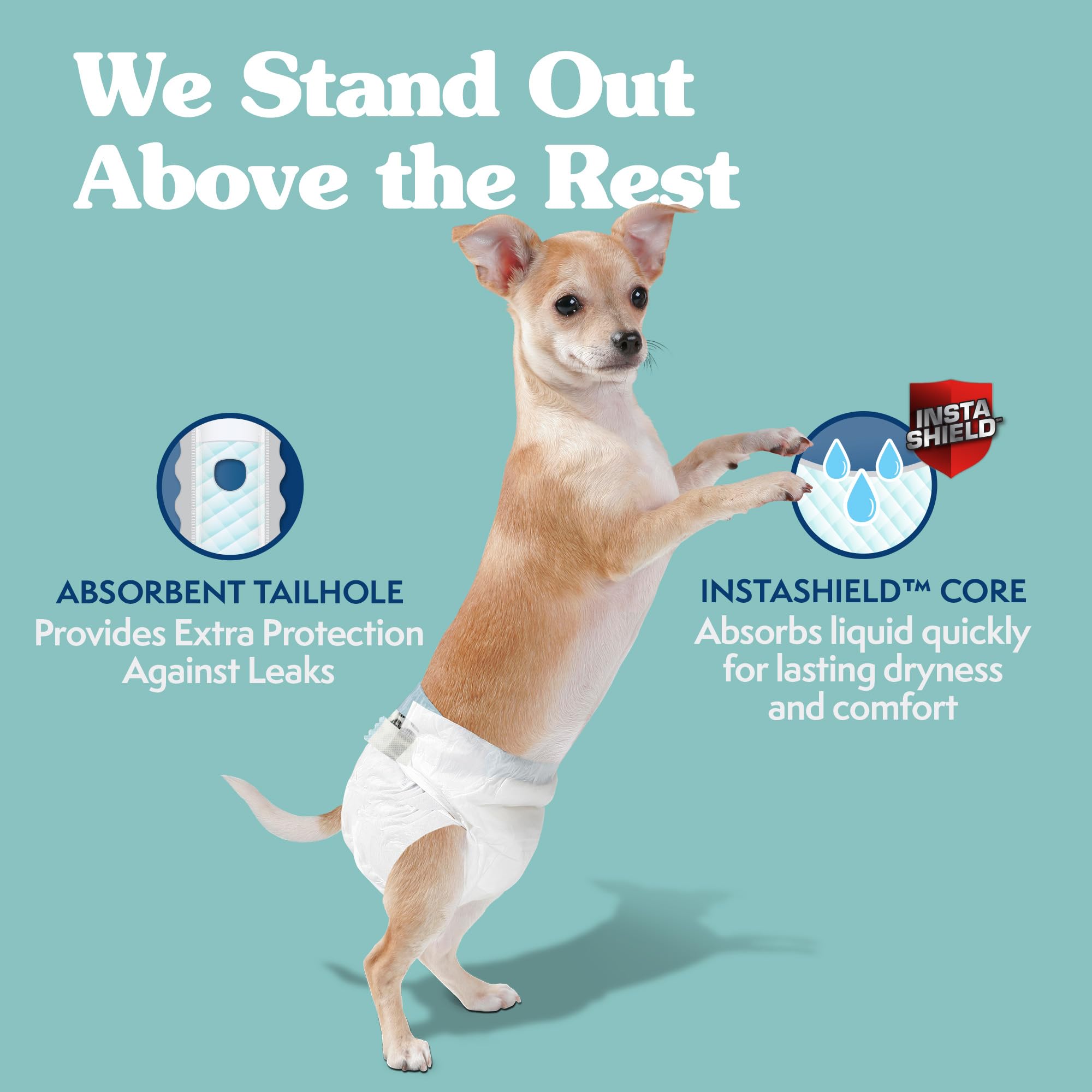 Simple Solution True Fit Disposable Dog Diapers For Female Dogs | Super Absorbent With Wetness Indicator | Xs/Toy | 30 Count