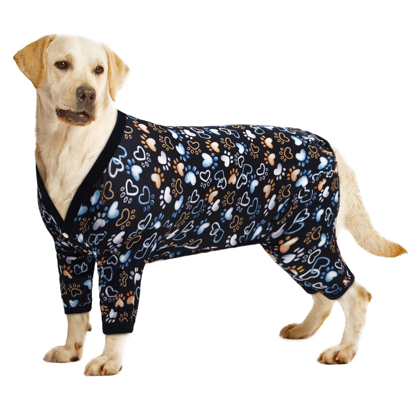 Cutebone Big Dog Clothes Pitbull Golden Retriever Post Surgery Suit Stretchy Calming Anxiety Pet Pajamas Shirts Shedding Suits O