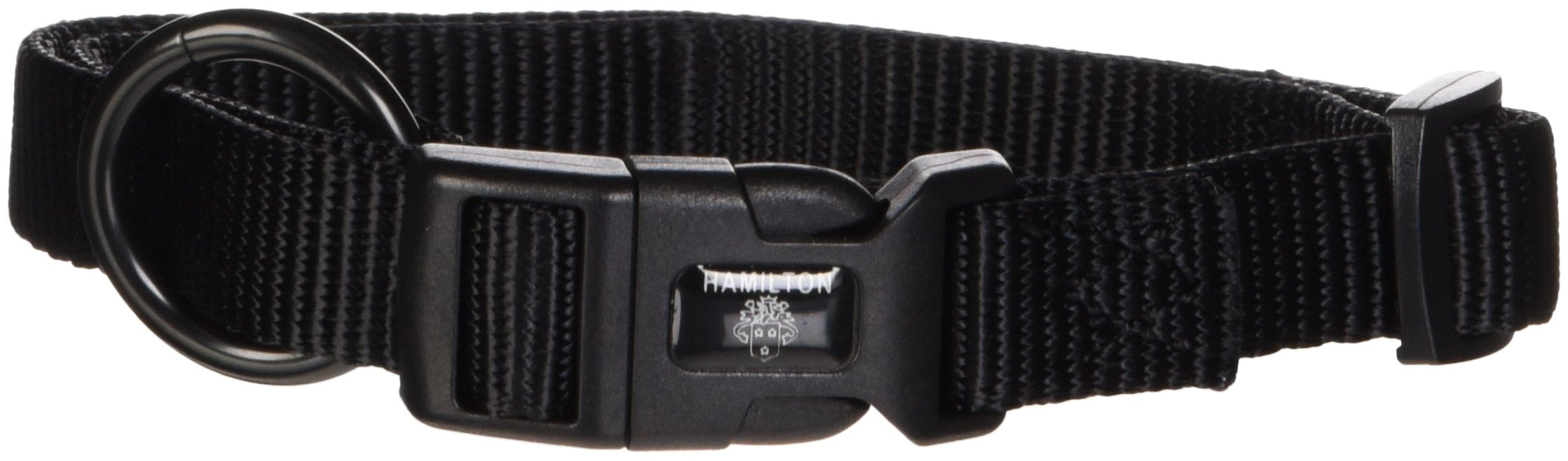 Hamilton Adjustable Nylon Dog Collar, Black, 5/8' X 12-18'