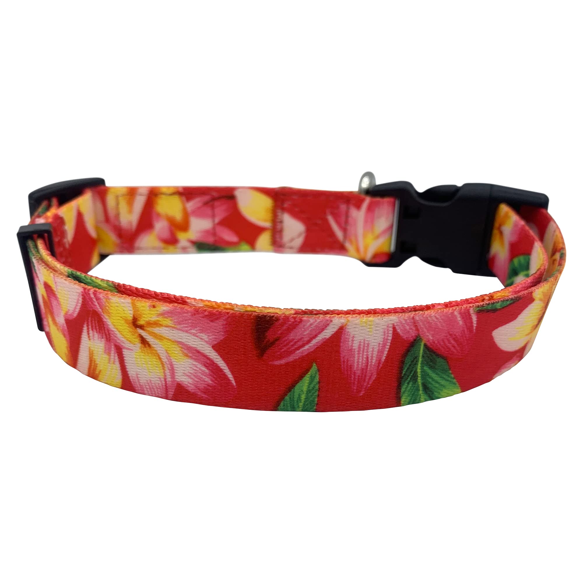 Shaka'S Salty Paws Boy & Girl Dog Collar Small Medium Large (Small Dog Collar Adj. 10-16' For Dogs Up To 25 Lbs, Pink Floral Ha