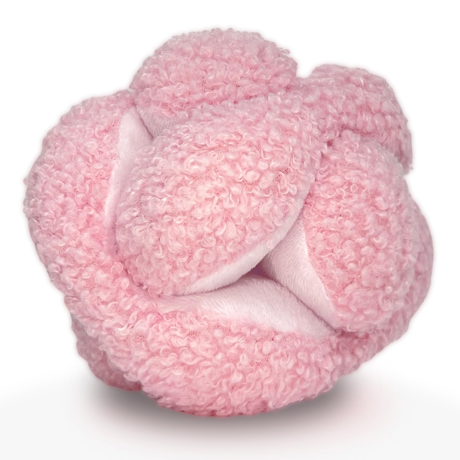 Glory To Dog Pink Snuffle Knot Interactive Dog Toy 4    Puzzle Ball with 8 Squeakers & Crinkle - Treat Hiding Enrichment Toy for